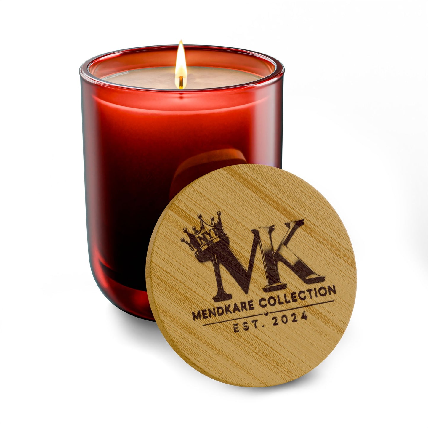 Engraved 14oz Soy Candle — Personalized Bamboo Lid (Scented)