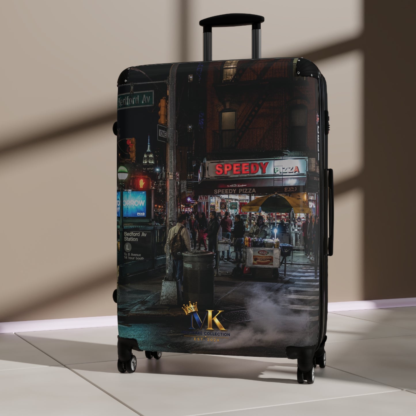 Urban Night Street Photo Suitcase – Cityscape Travel Luggage