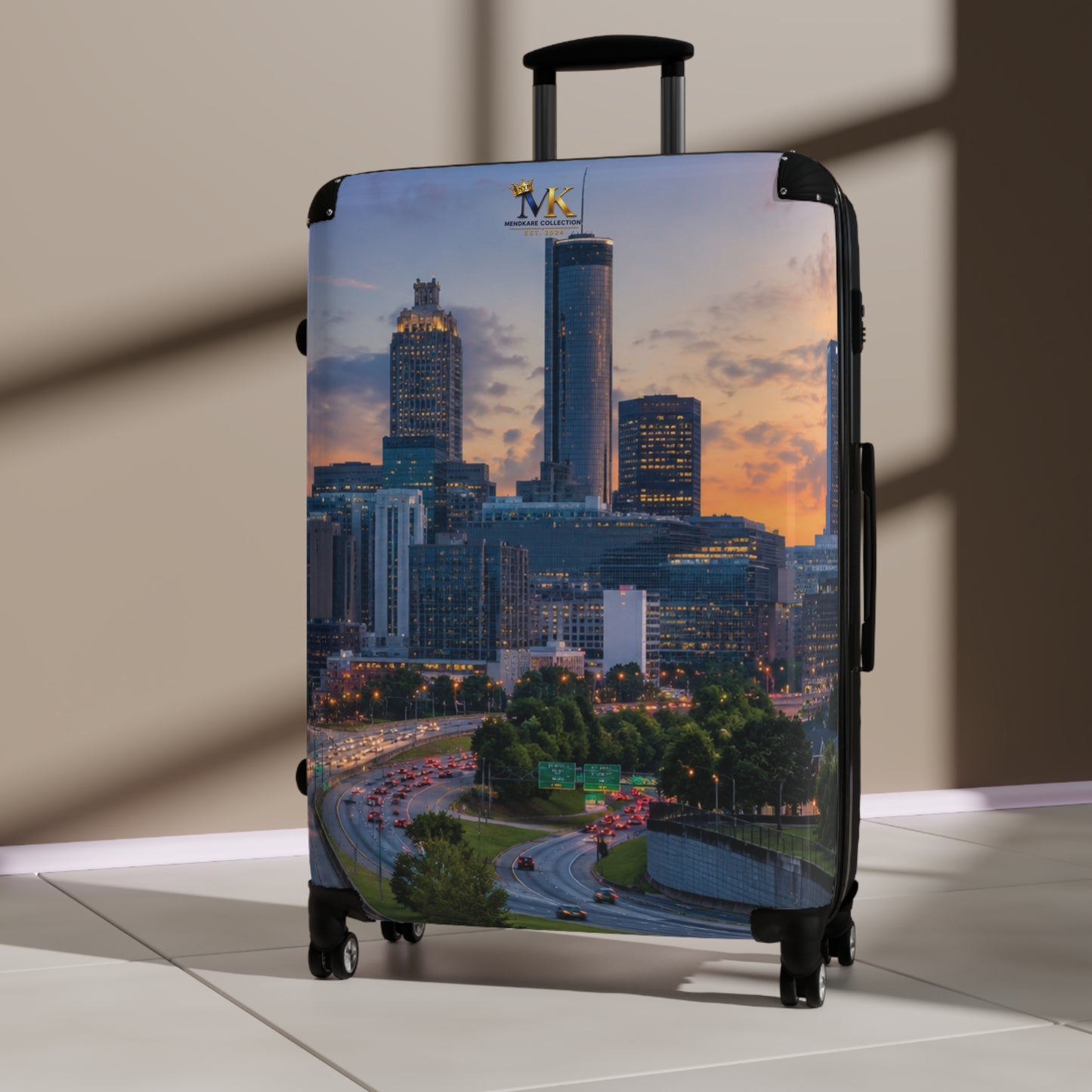 Atlanta Skyline Carry-On Suitcase – Cityscape Travel Luggage with Sunset Photo