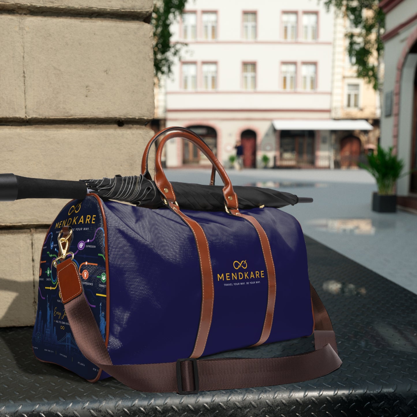 MendKare Collection Waterproof Travel Duffel Bag _Blue
