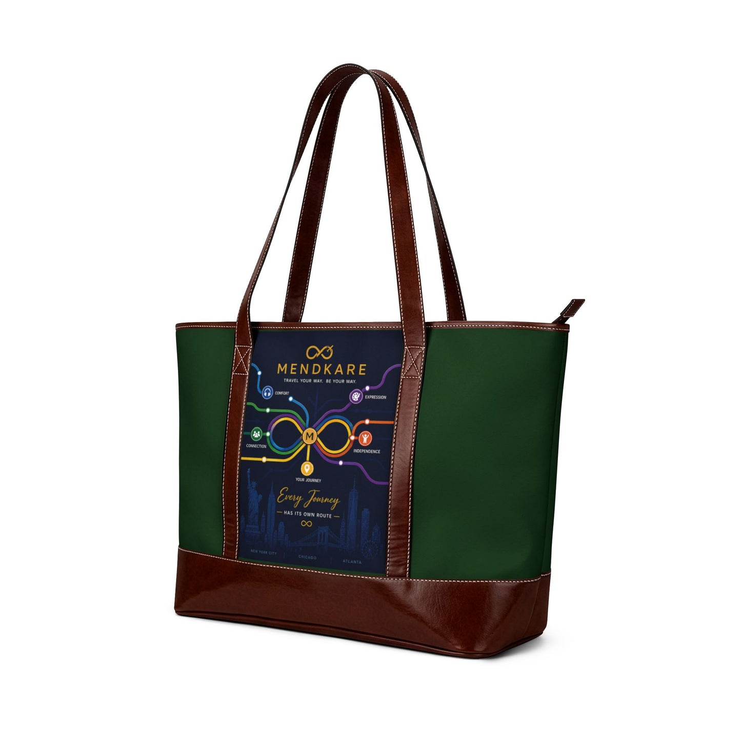 Mindkare Logo Tote Handbag — Colorful Wellness Circuit Design