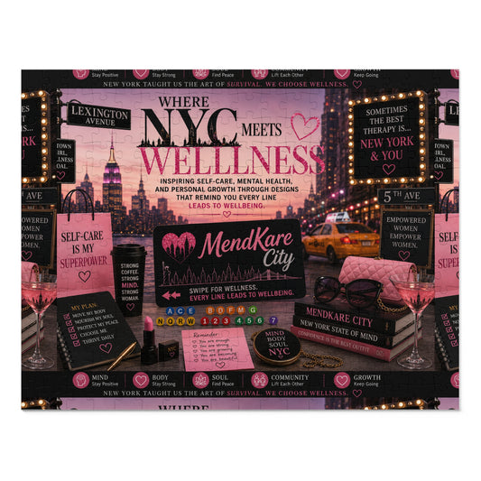 NYC Wellness Jigsaw Puzzle with Tin – 'Where NYC Meets Wellness' Inspirational Puzzle Gift