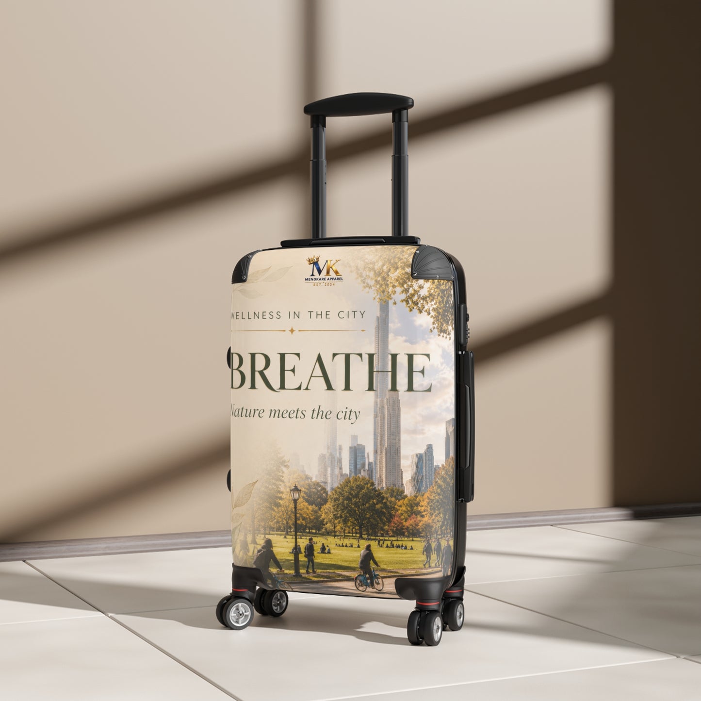 Breathe Cityscape Carry-On Suitcase — Nature Meets the City Travel Luggage
