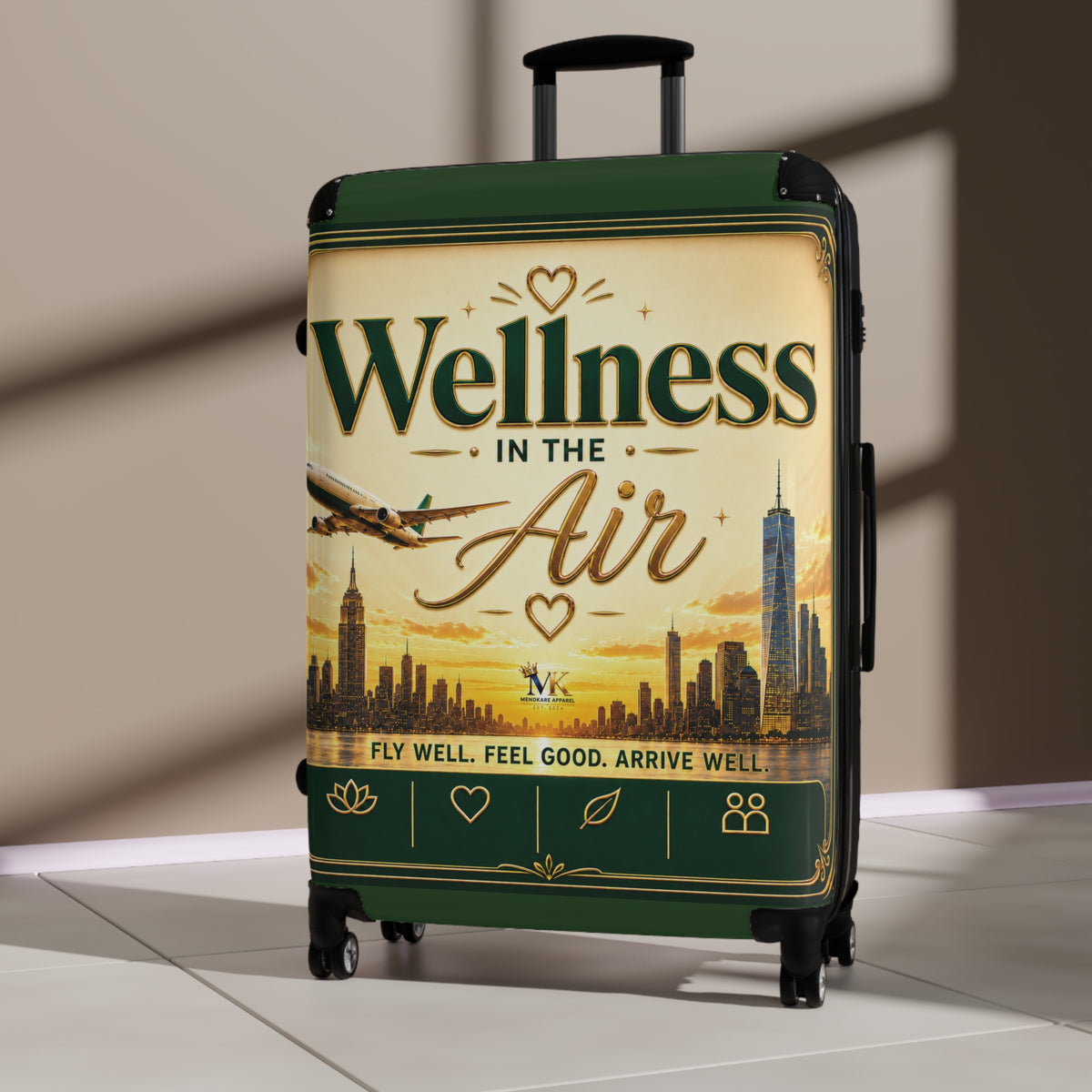 Wellness in the Air Carry-On Suitcase — Travel Luggage with Motivational Design