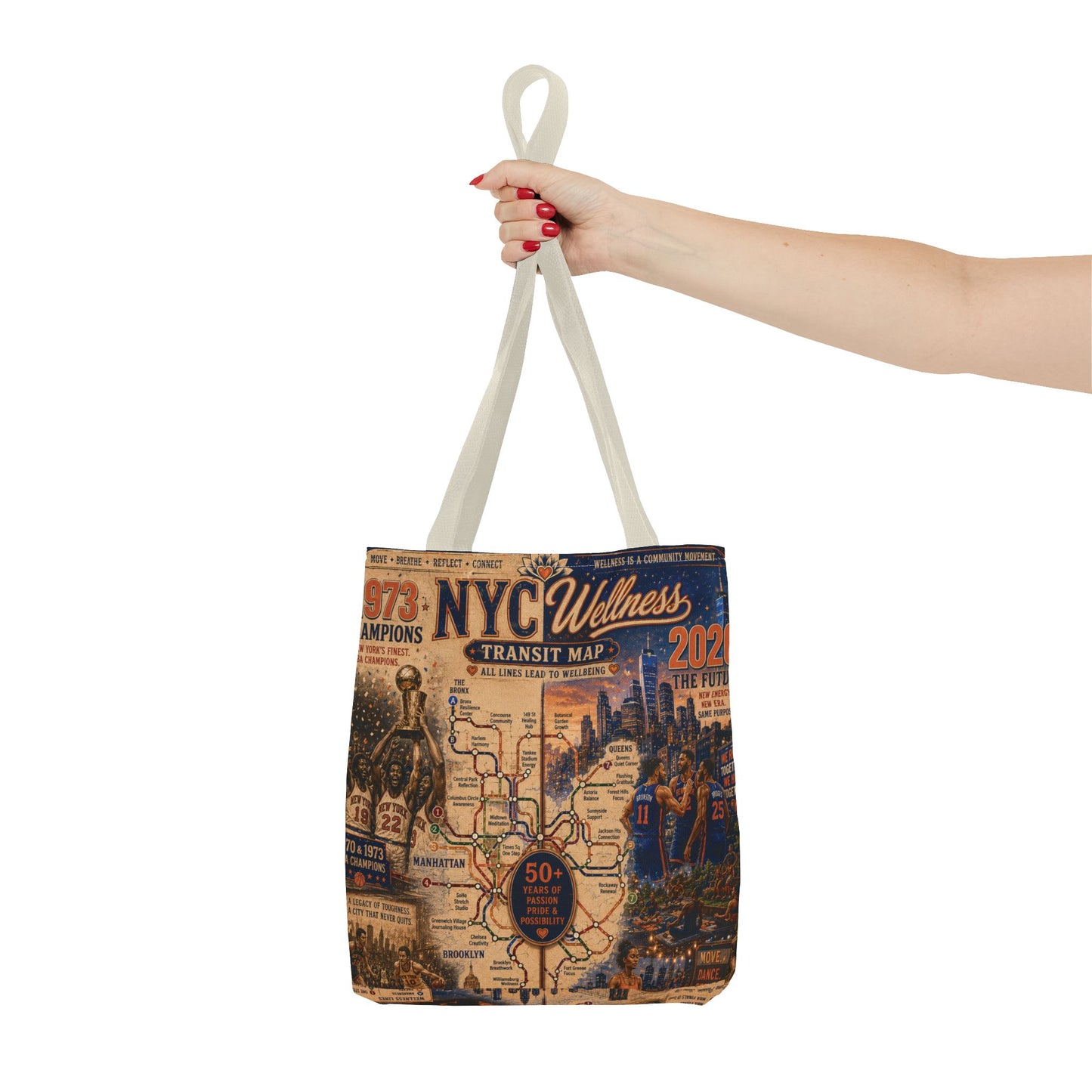 NYC Vintage Transit Map Tote Bag — Retro New York City Map Design