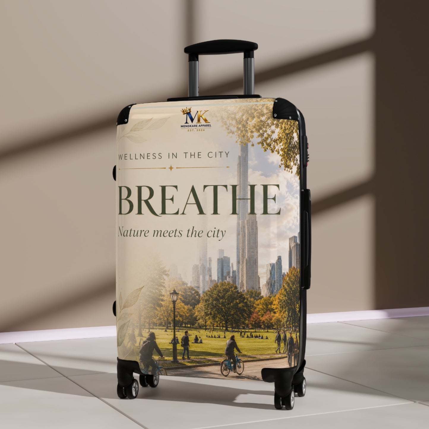 Breathe Cityscape Carry-On Suitcase — Nature Meets the City Travel Luggage