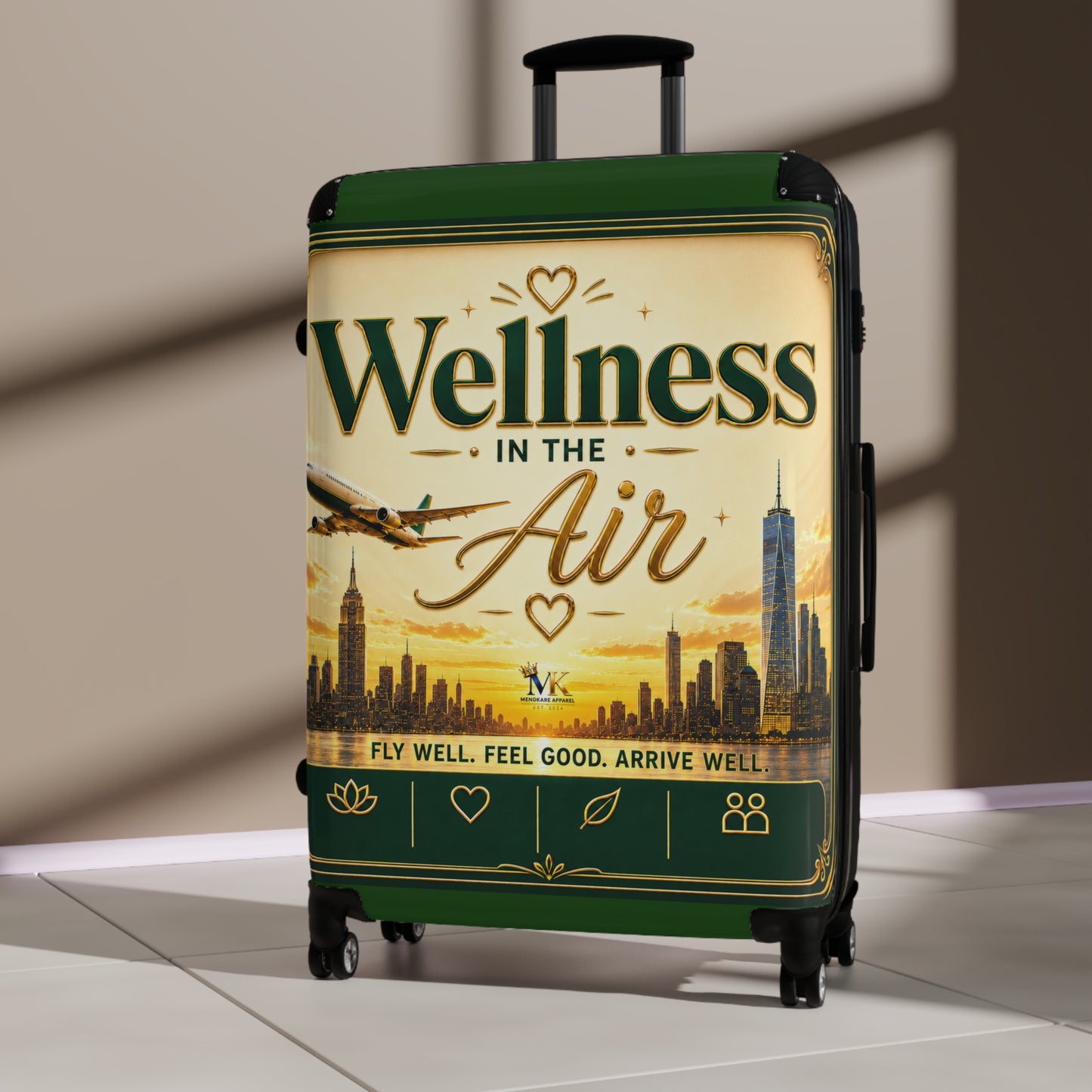 Wellness in the Air Carry-On Suitcase — Travel Luggage with Motivational Design