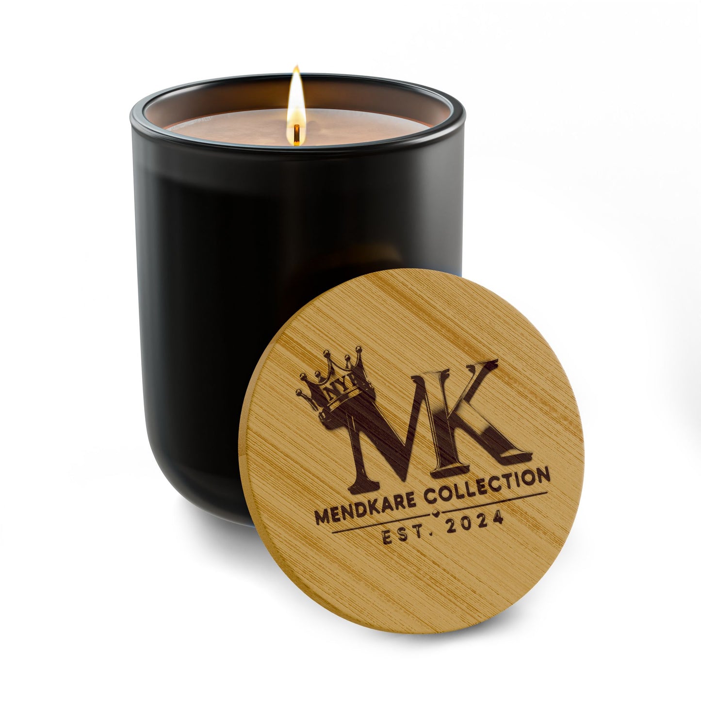 Engraved 14oz Soy Candle — Personalized Bamboo Lid (Scented)