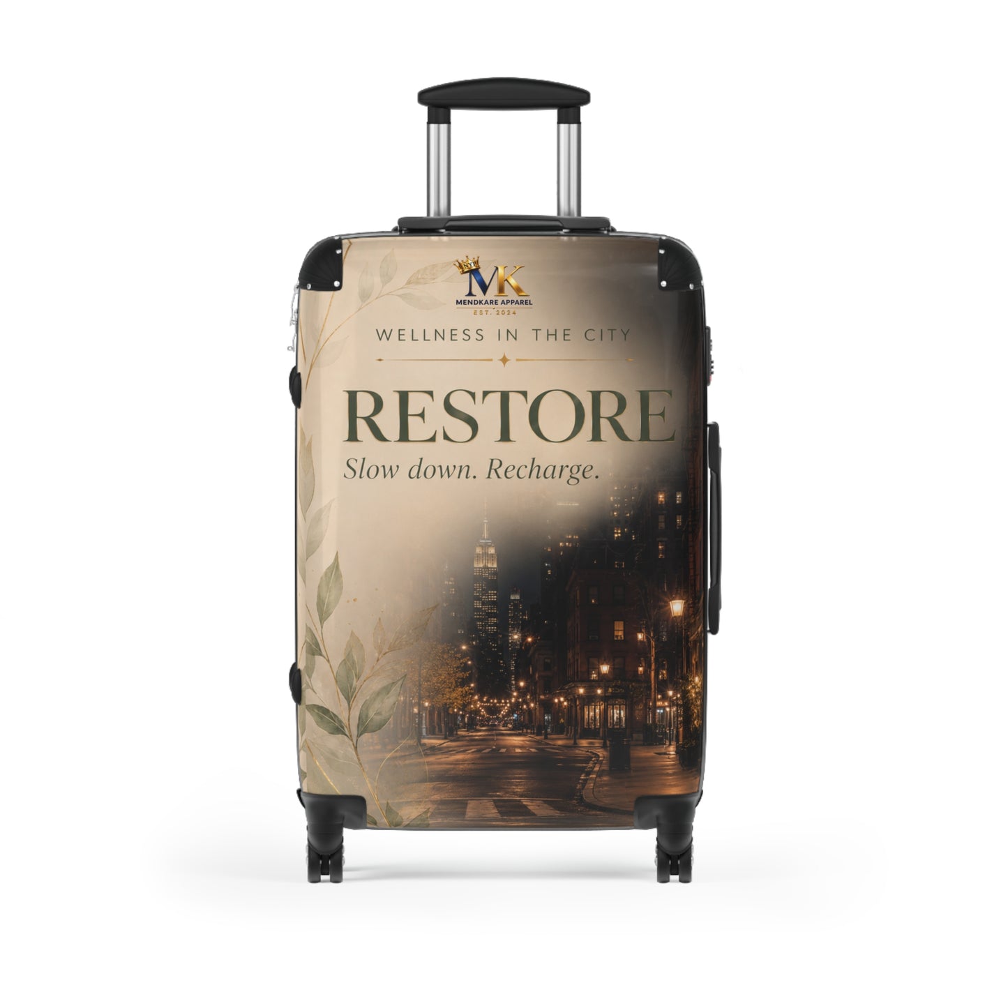 RESTORE Travel Suitcase – Wellness in the City Carry-On ("Slow down. Recharge.")