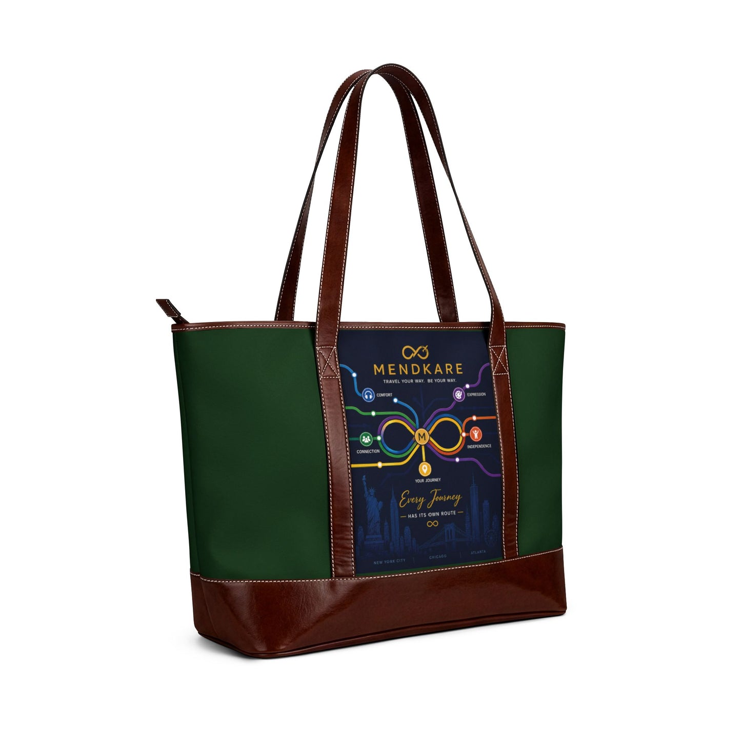 Mindkare Logo Tote Handbag — Colorful Wellness Circuit Design