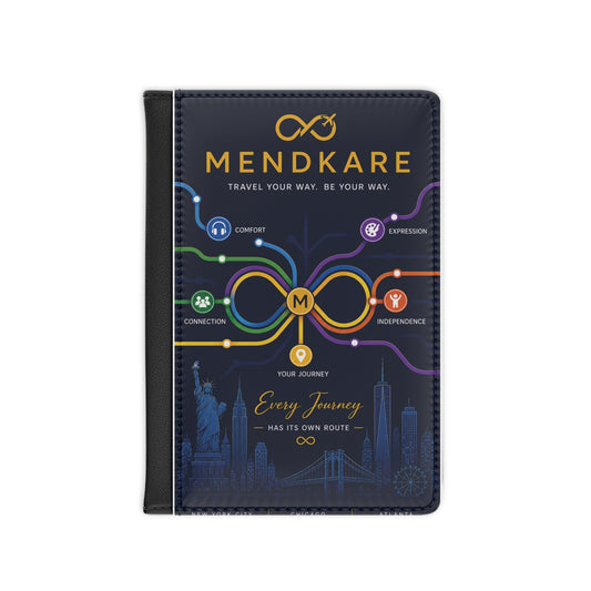 Mendkare Infinity Design Passport Cover — 'Every Journey Has Its Own Route' Travel Wallet