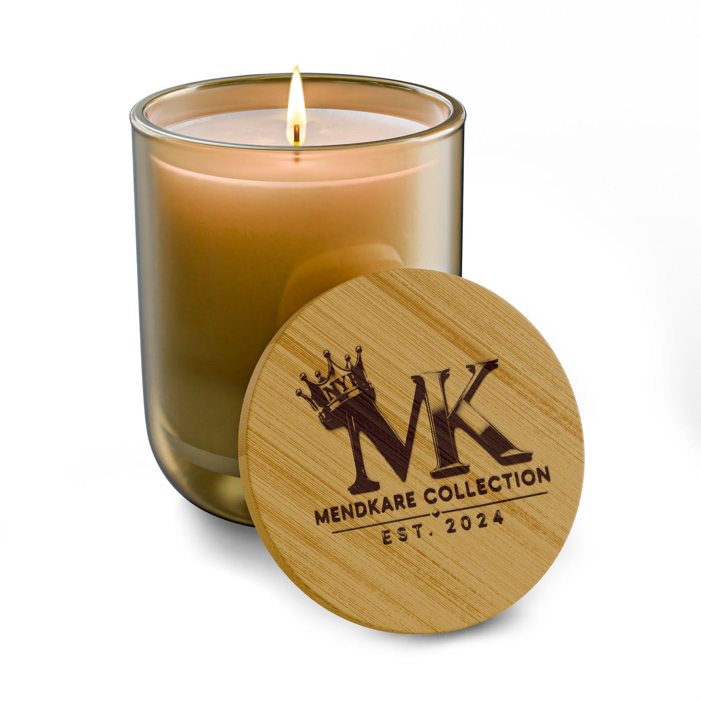 Engraved 14oz Soy Candle — Personalized Bamboo Lid (Scented)