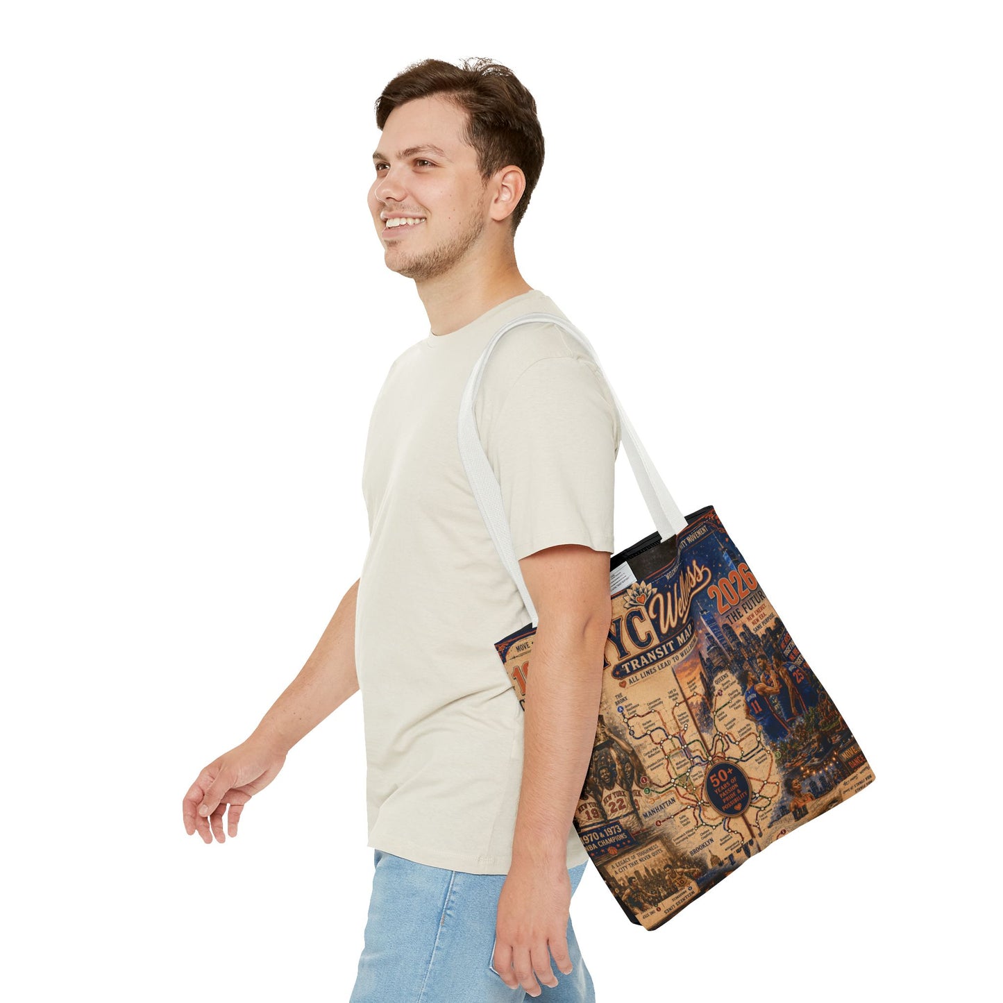 NYC Vintage Transit Map Tote Bag — Retro New York City Map Design