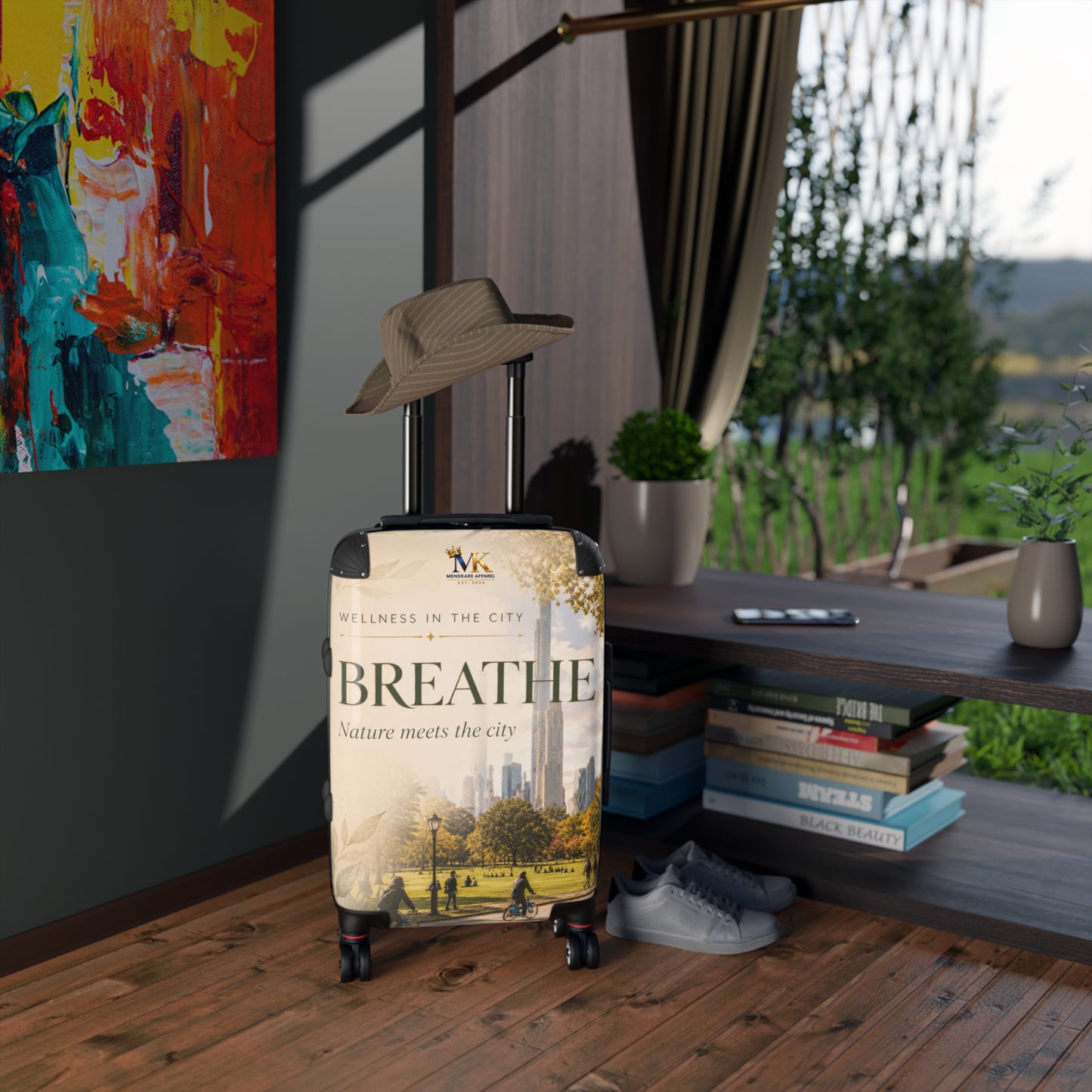 Breathe Cityscape Carry-On Suitcase — Nature Meets the City Travel Luggage