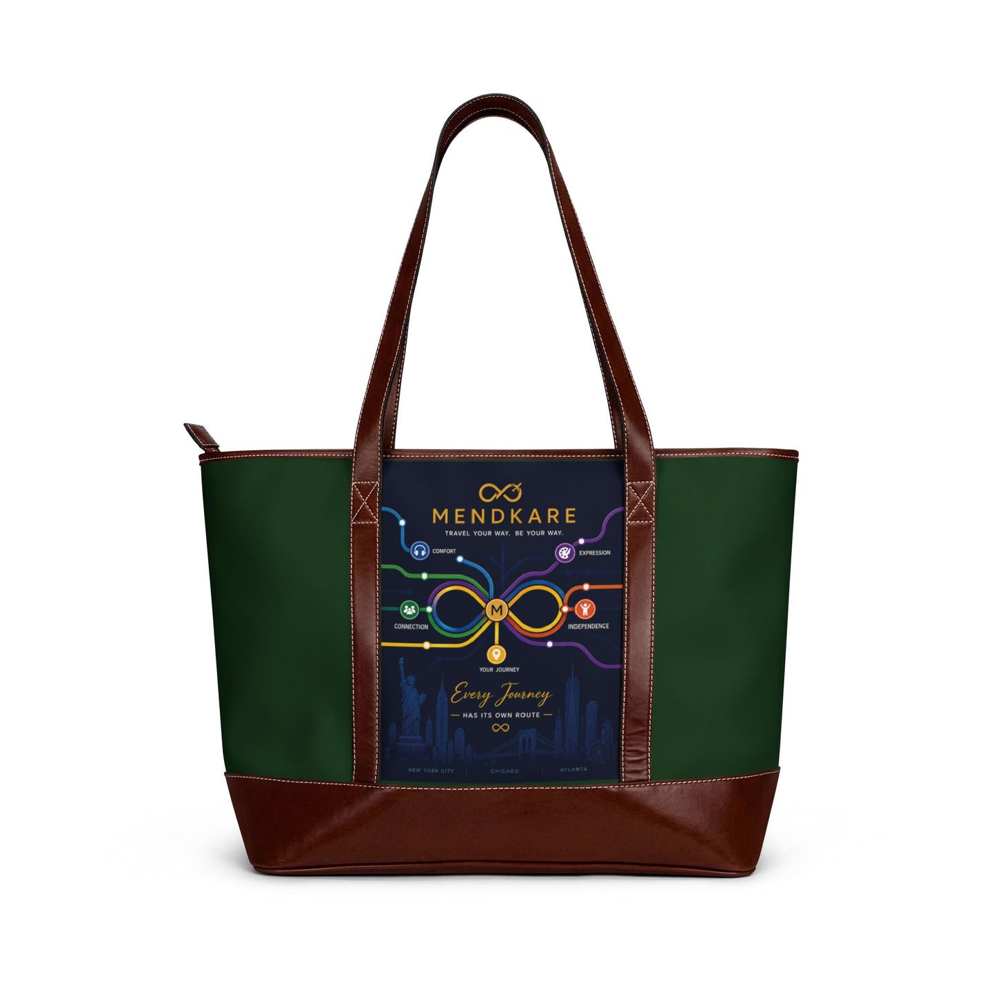 Mindkare Logo Tote Handbag — Colorful Wellness Circuit Design