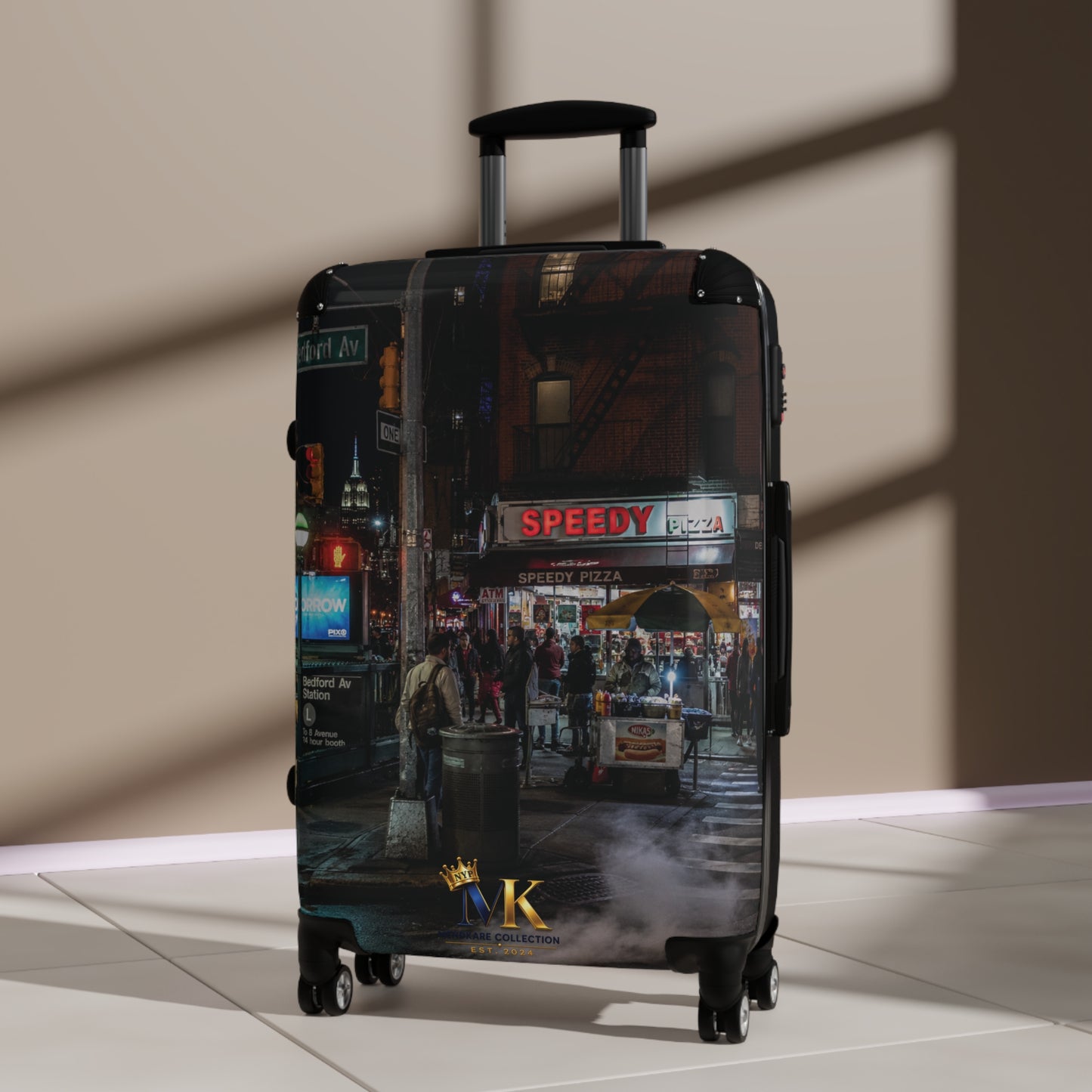 Urban Night Street Photo Suitcase – Cityscape Travel Luggage