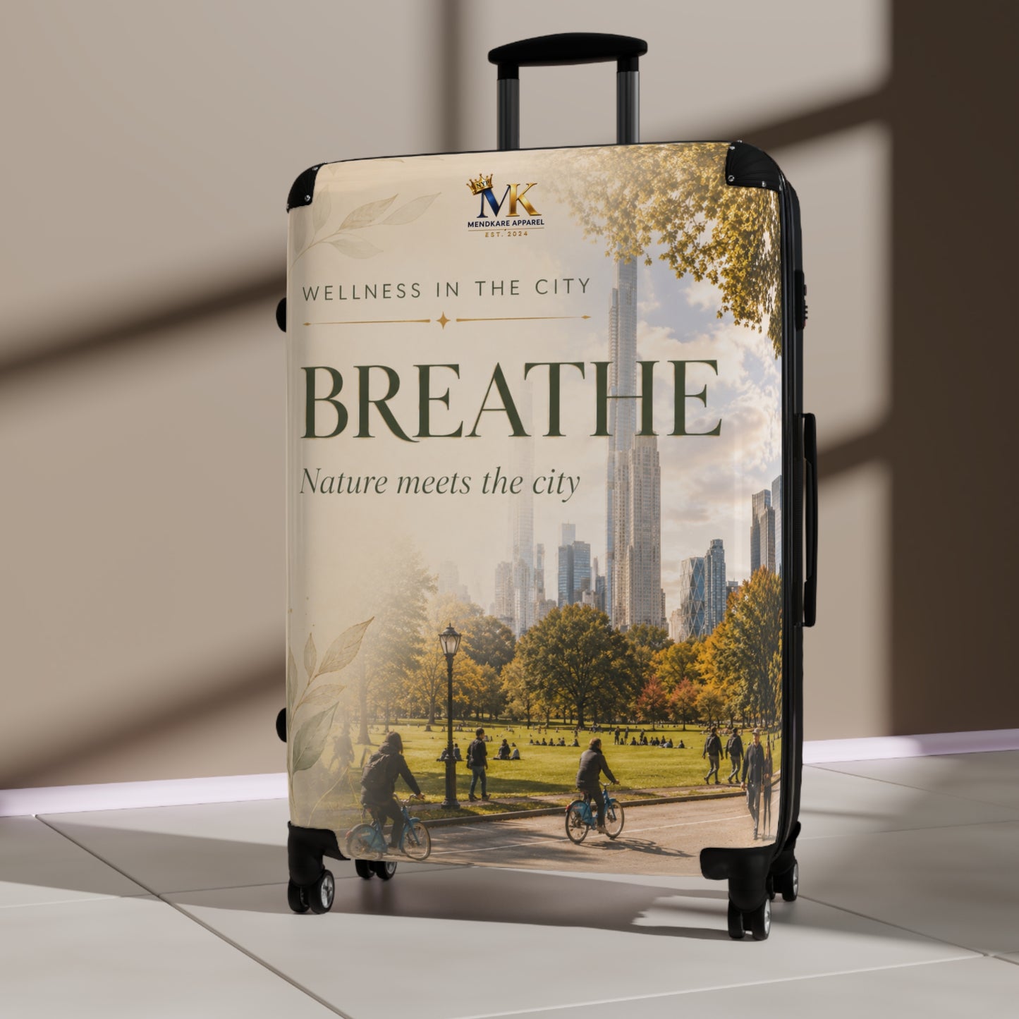 Breathe Cityscape Carry-On Suitcase — Nature Meets the City Travel Luggage