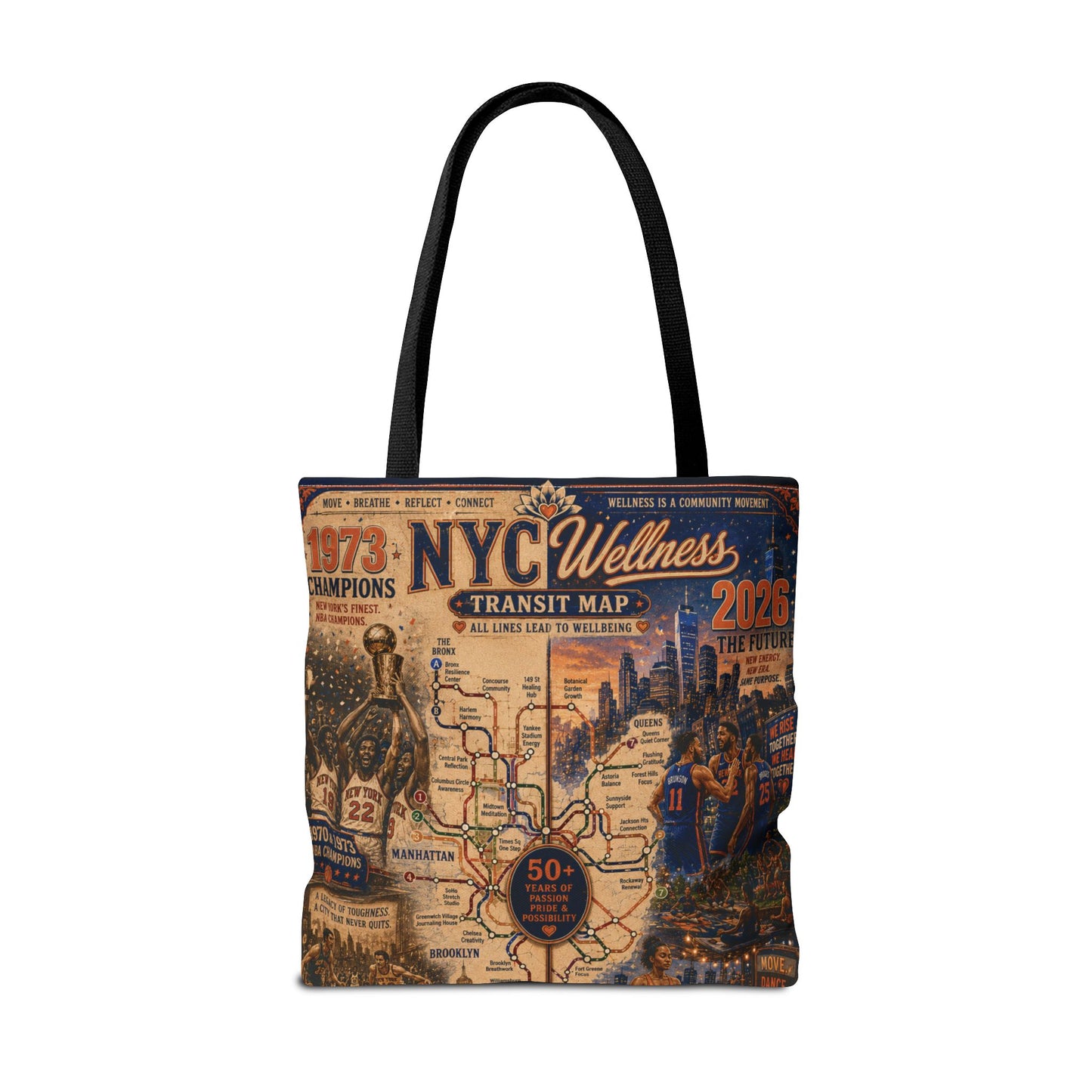 NYC Vintage Transit Map Tote Bag — Retro New York City Map Design