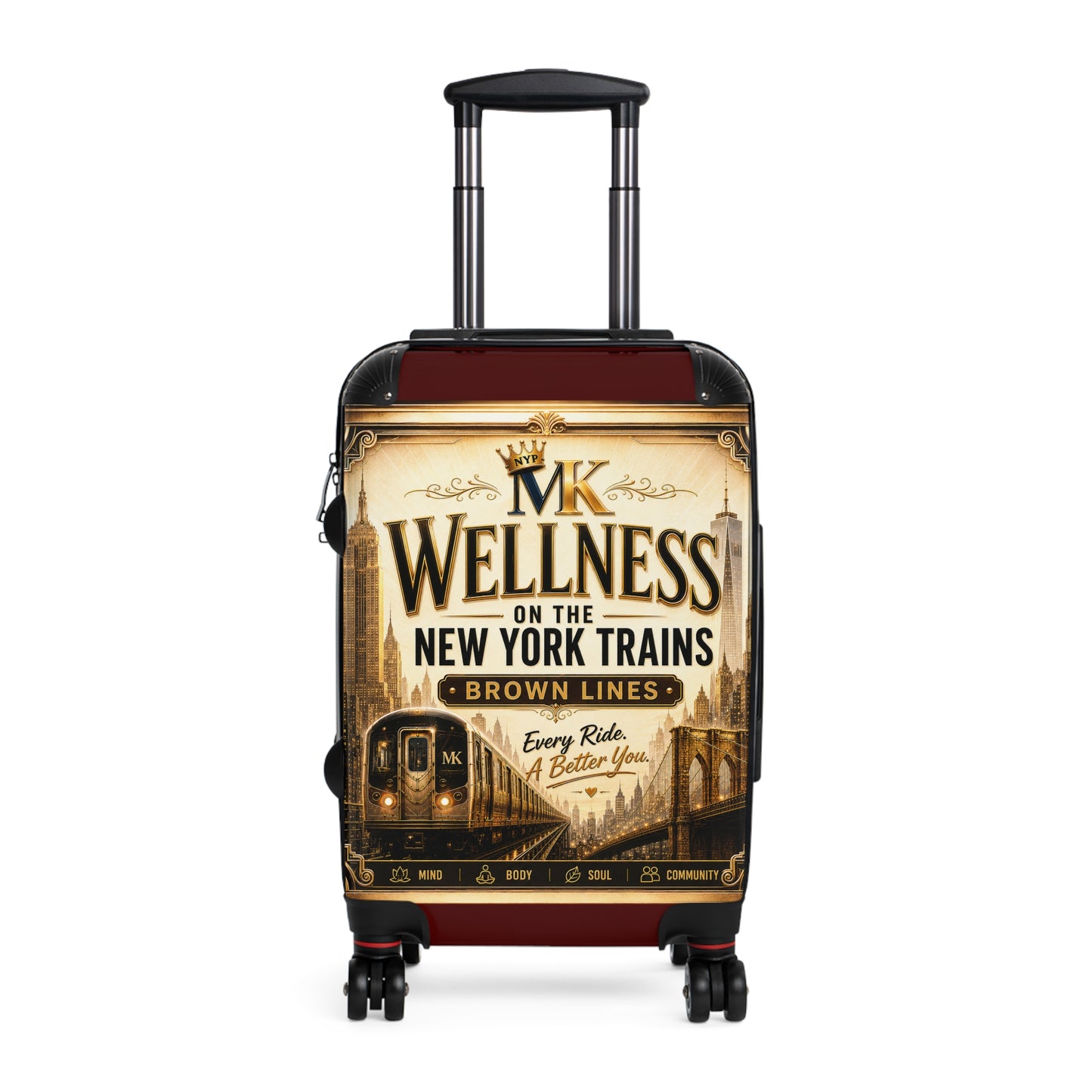 Suitcase - 'MK Wellness on the New York Trains' Vintage Subway Graphic Carry-On