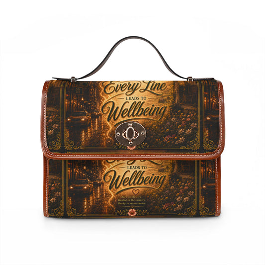 NYC Wellness Waterproof Canvas Bag — 'Every Line Leads to Wellbeing' Travel Tote