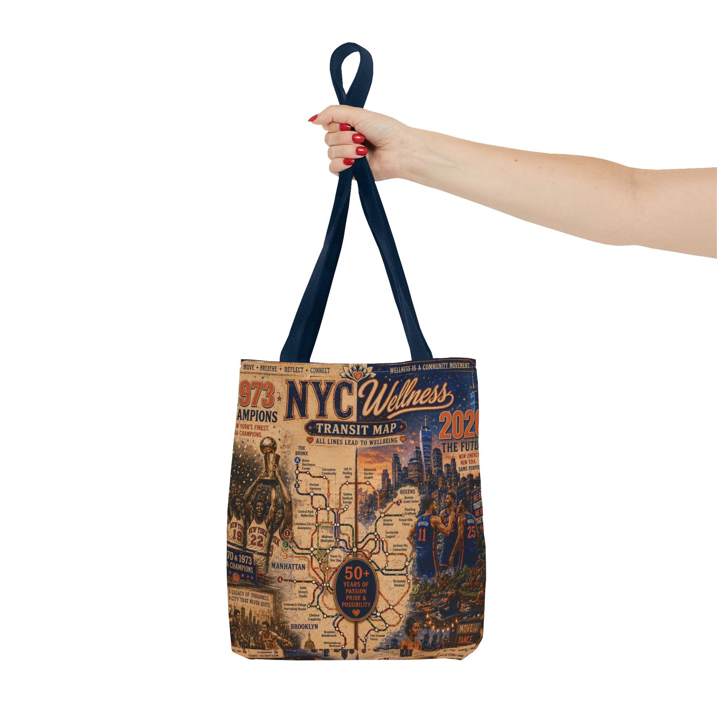 NYC Vintage Transit Map Tote Bag — Retro New York City Map Design