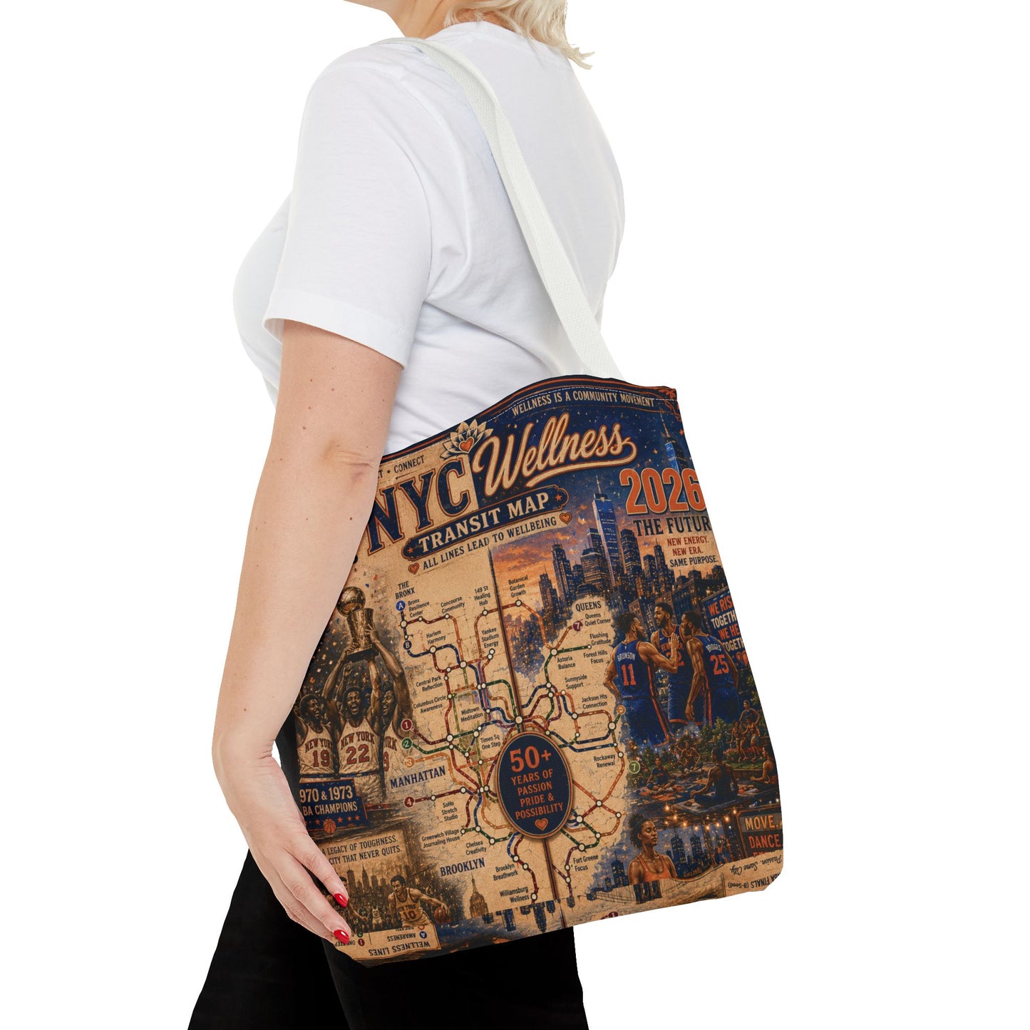 NYC Vintage Transit Map Tote Bag — Retro New York City Map Design