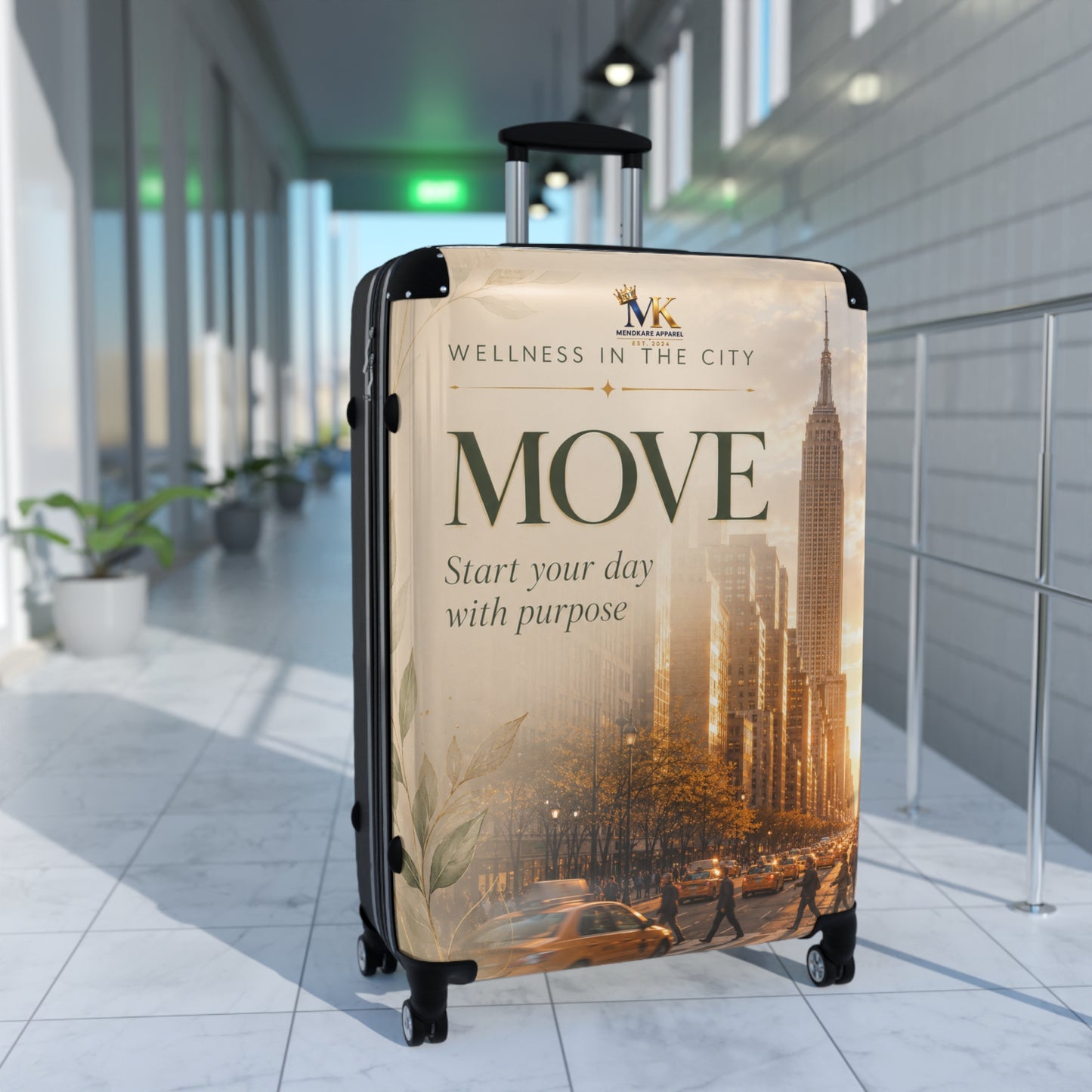 MOVE Motivational Carry-On Suitcase — 'Start Your Day With Purpose' Travel Luggage