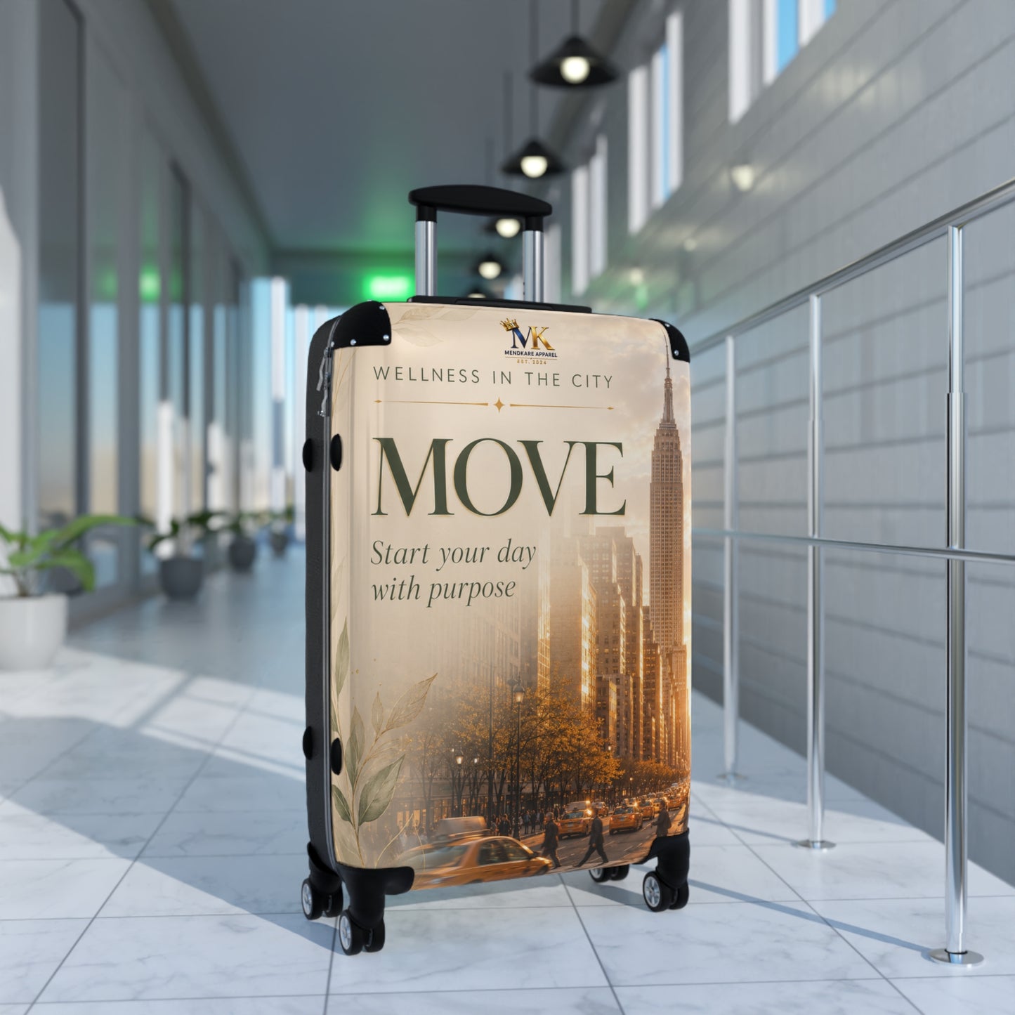 MOVE Motivational Carry-On Suitcase — 'Start Your Day With Purpose' Travel Luggage