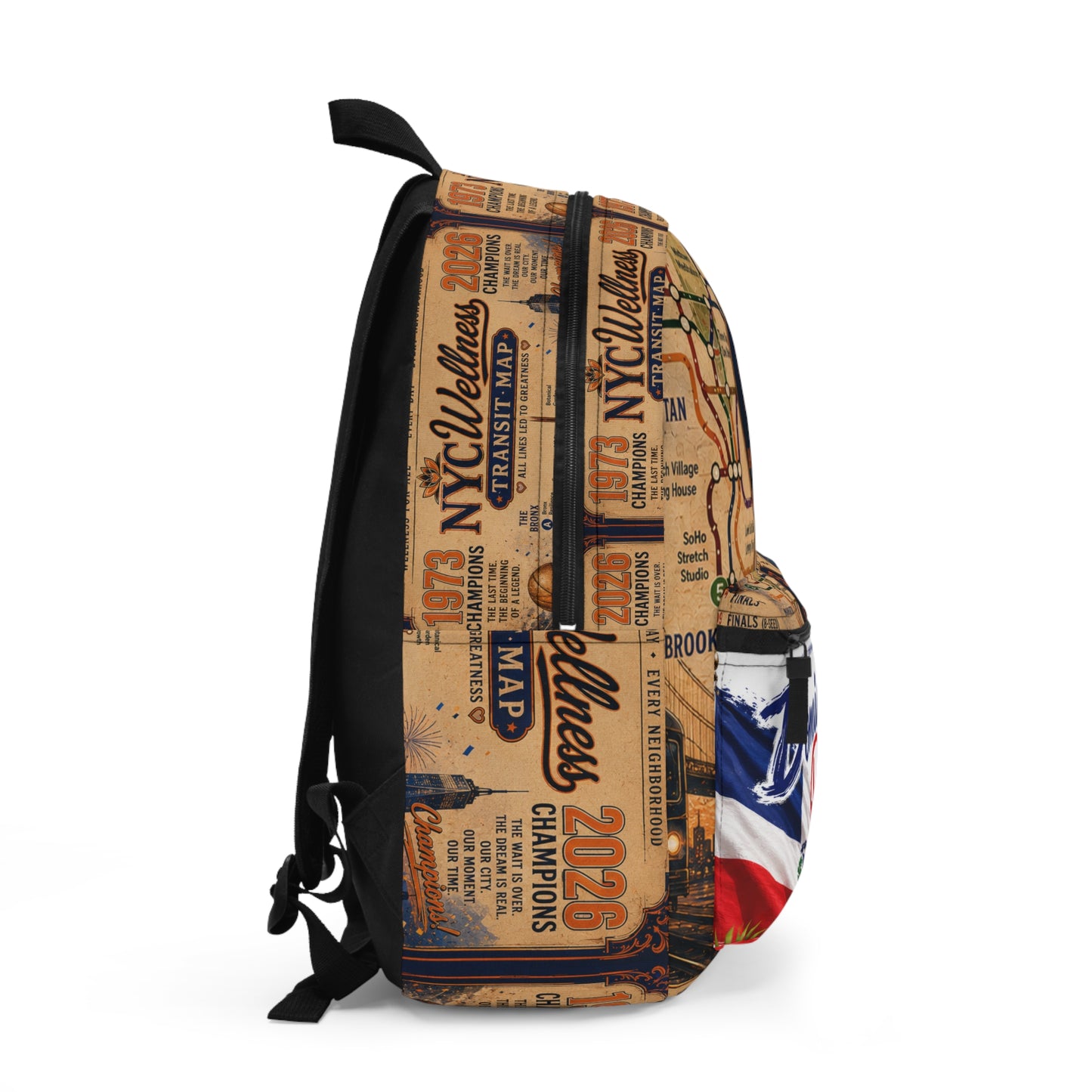 Dominican Republic Vintage Subway Map Backpack — 53 Years Passion, Belief & Brotherhood