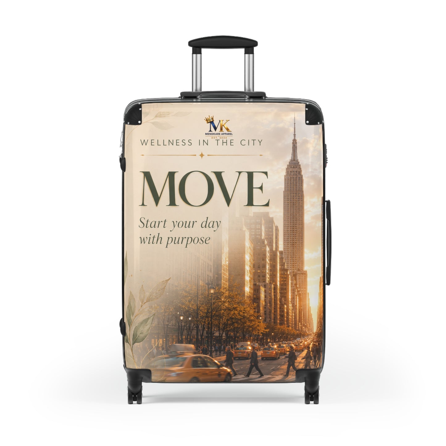 MOVE Motivational Carry-On Suitcase — 'Start Your Day With Purpose' Travel Luggage