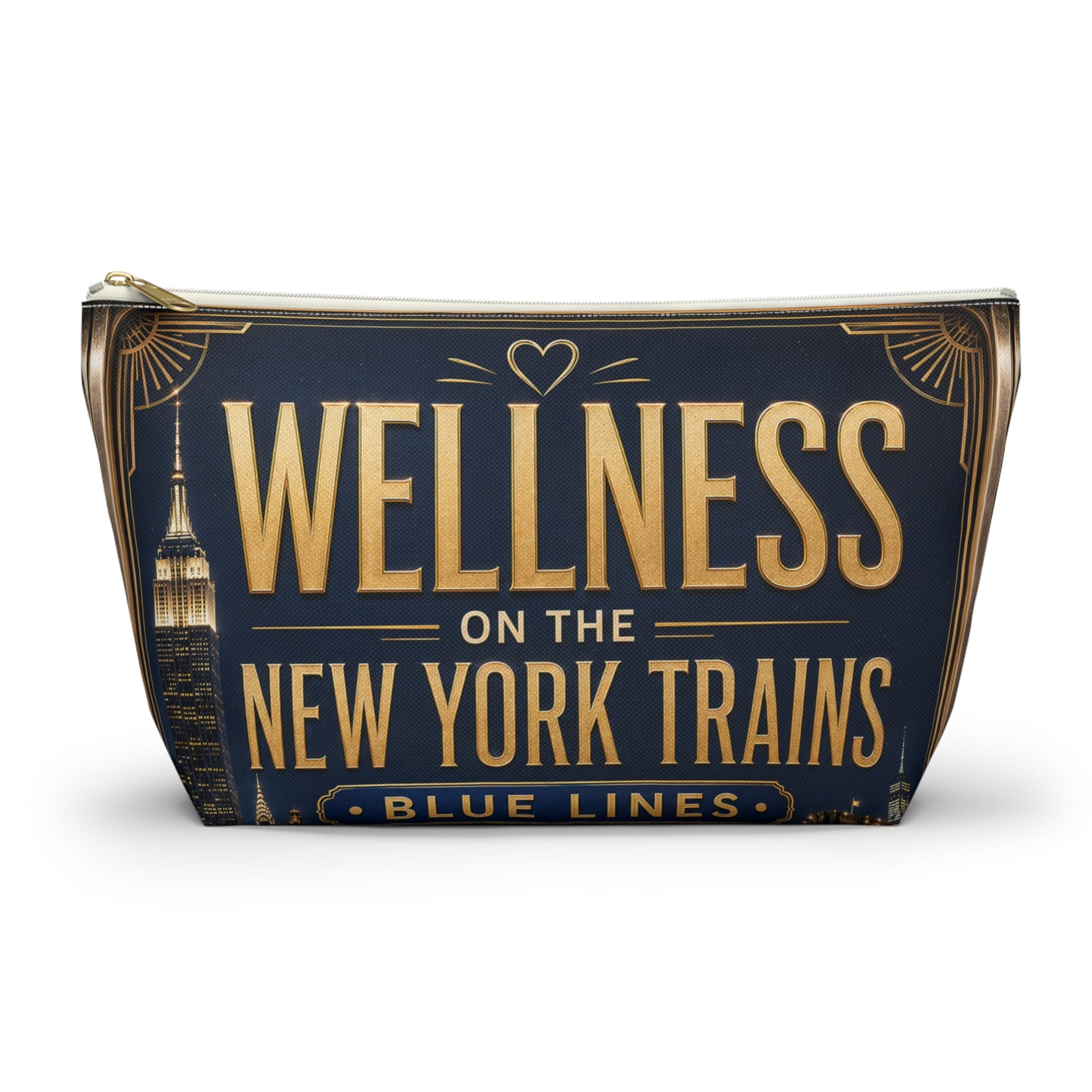 Wellness on the New York Trains Accessory Pouch Blue