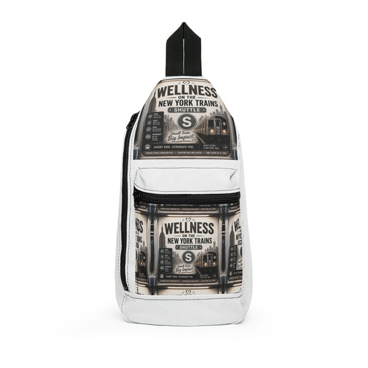 Wellness New York Train Vintage Poster Sling Bag — Urban Retro Crossbody Bag