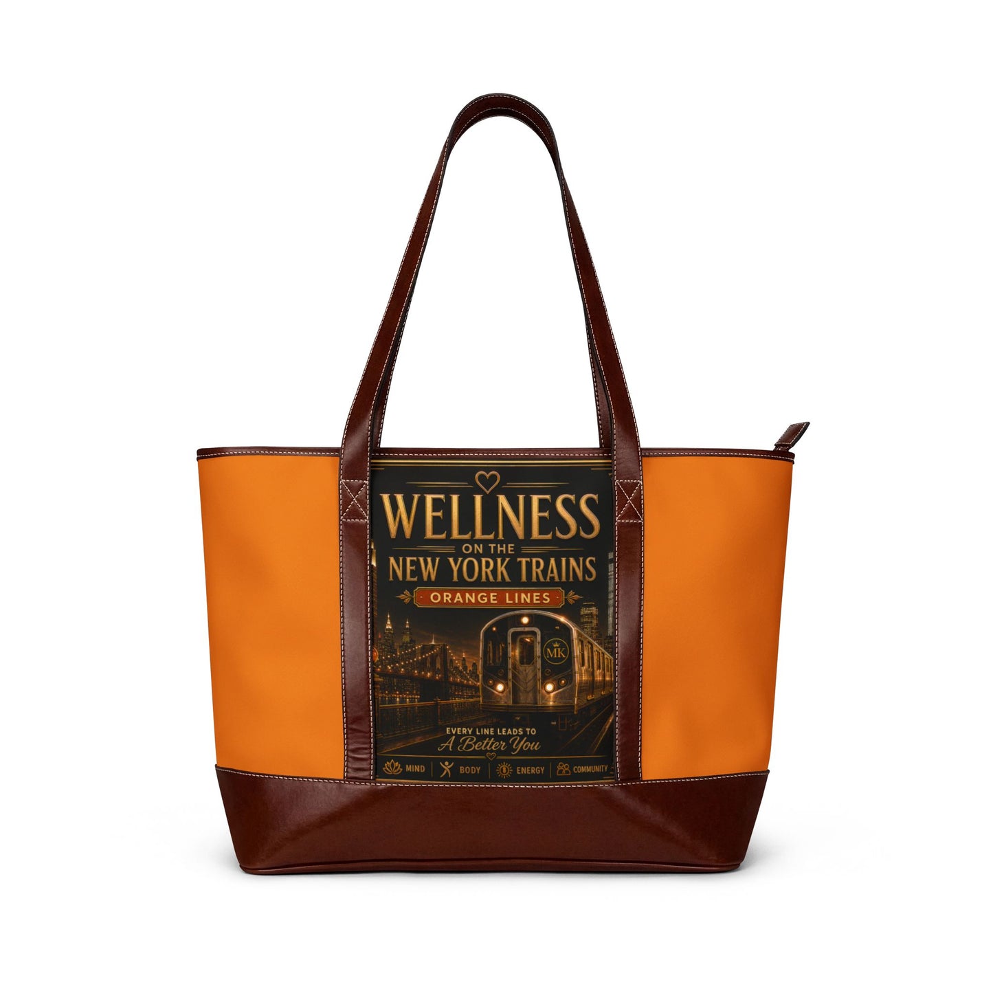 Wellness New York Trains Handbag – Retro Transit Tote for Urban Commuters