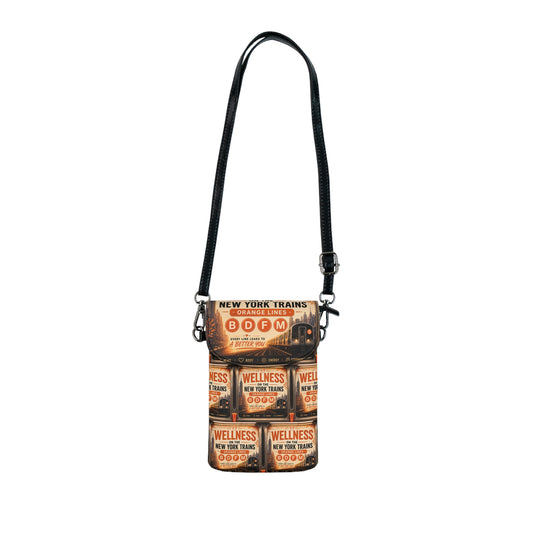 Vintage Subway Ticket Small Cell Phone Wallet — Wellness Ticket Crossbody Pouch