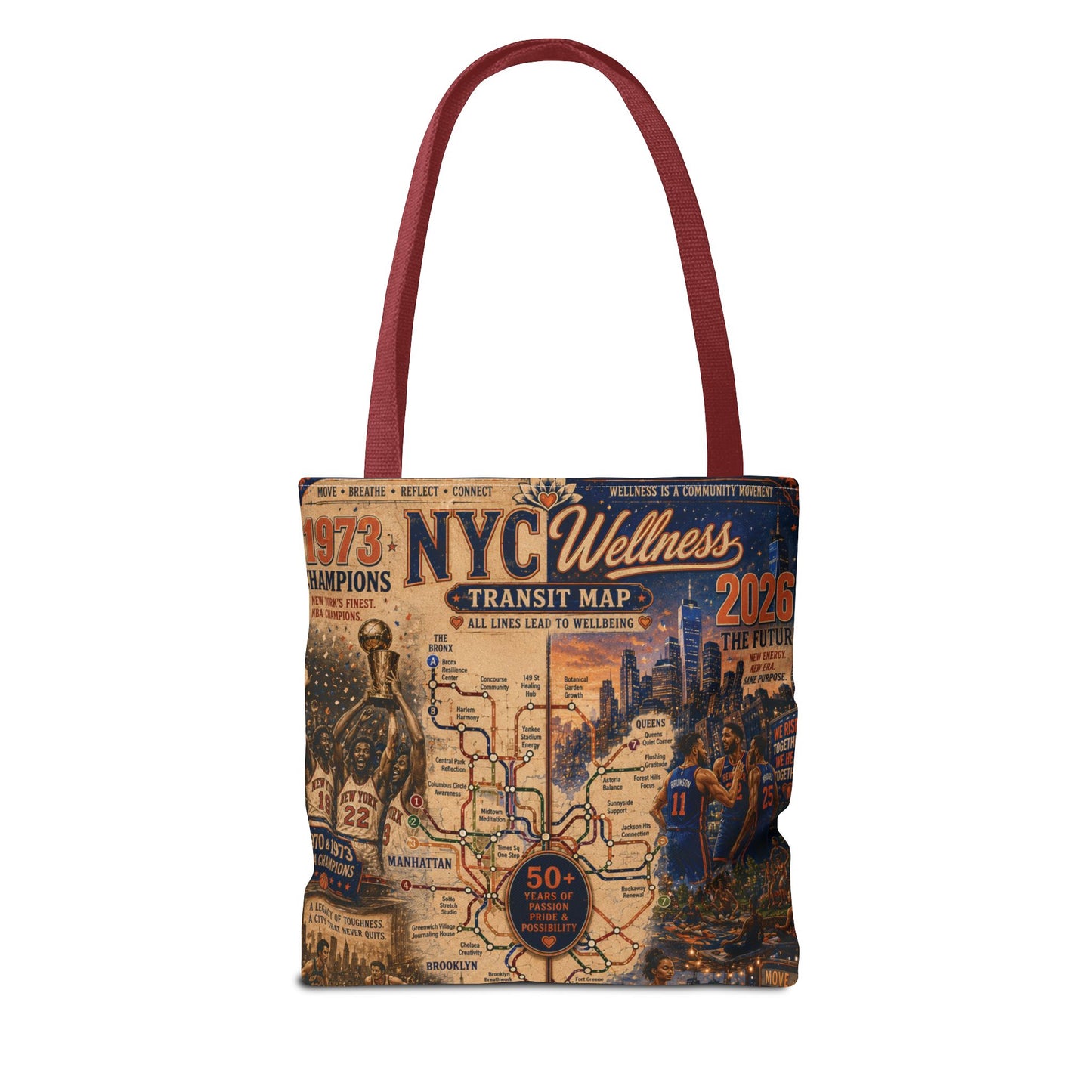 NYC Vintage Transit Map Tote Bag — Retro New York City Map Design