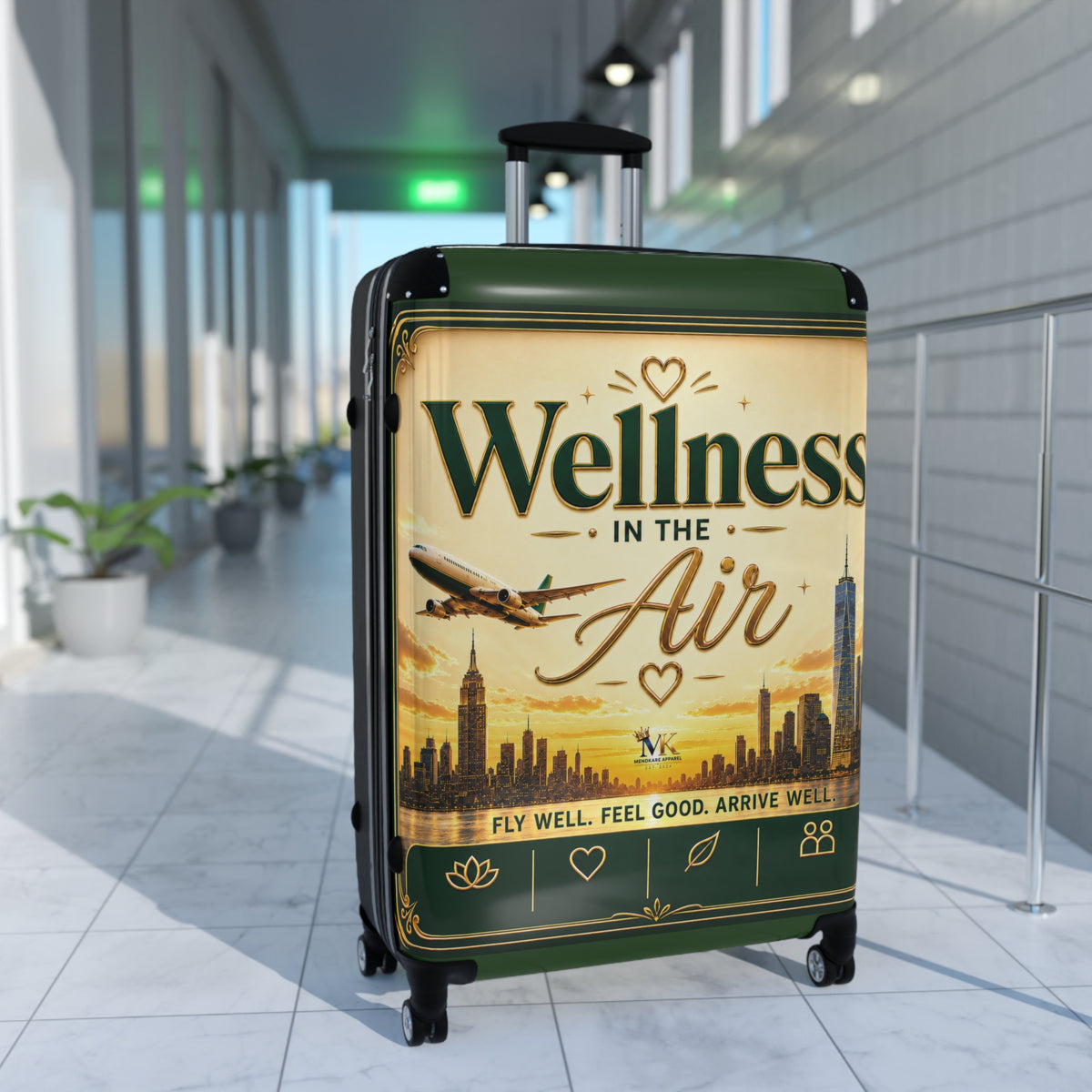 Wellness in the Air Carry-On Suitcase — Travel Luggage with Motivational Design