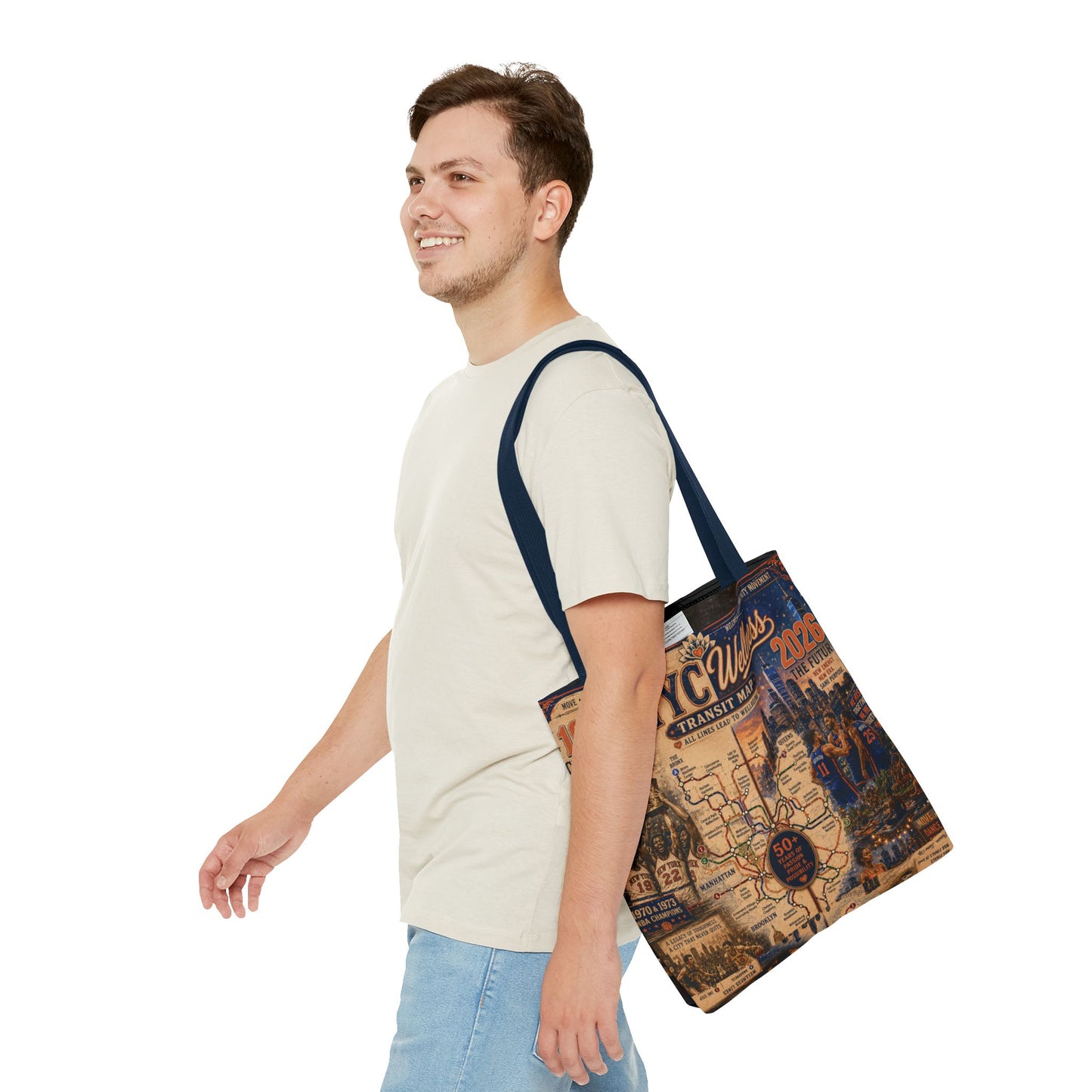 NYC Vintage Transit Map Tote Bag — Retro New York City Map Design