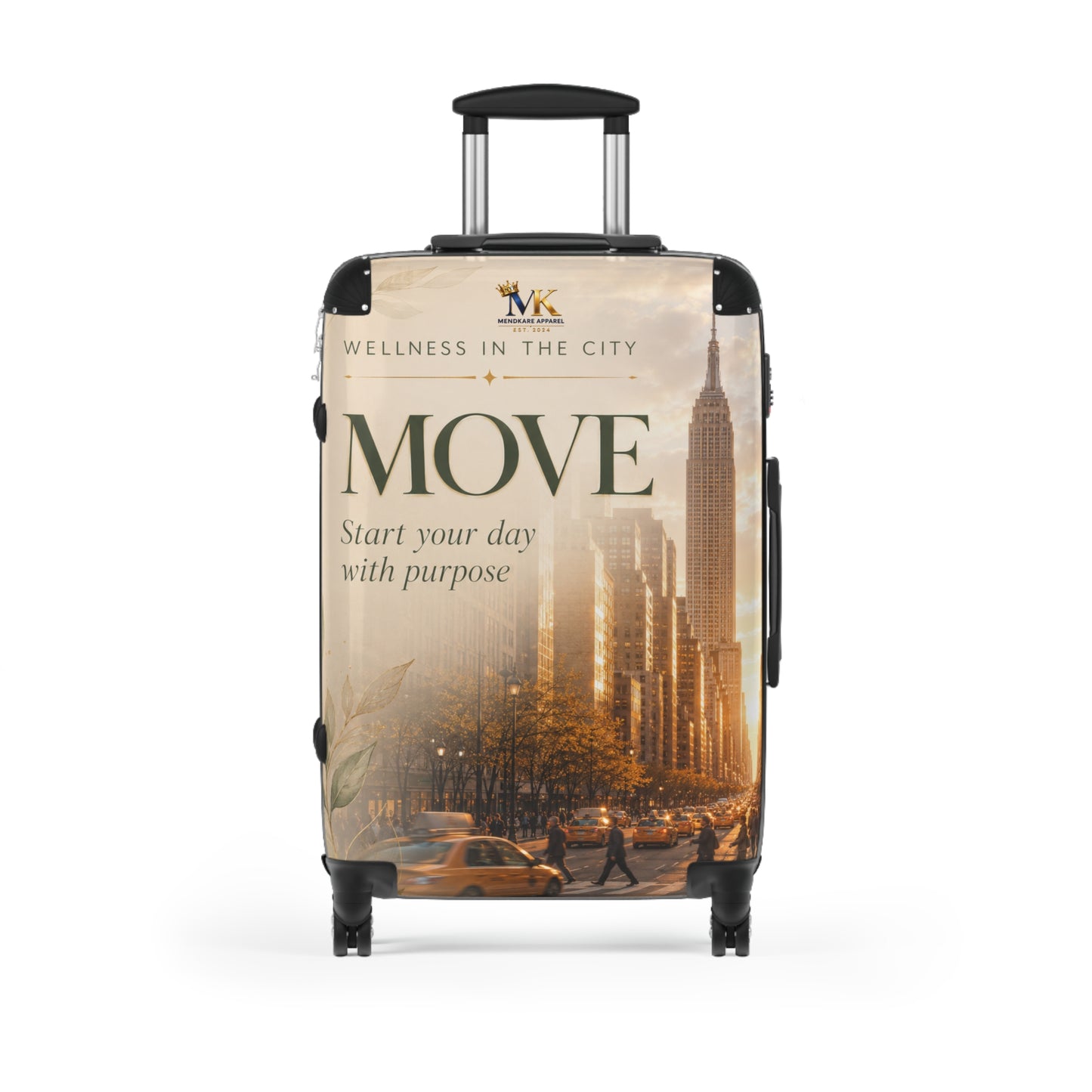 MOVE Motivational Carry-On Suitcase — 'Start Your Day With Purpose' Travel Luggage