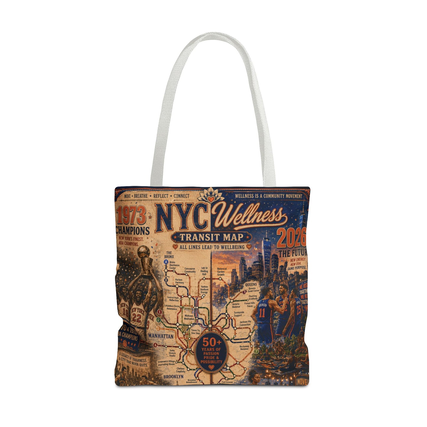 NYC Vintage Transit Map Tote Bag — Retro New York City Map Design
