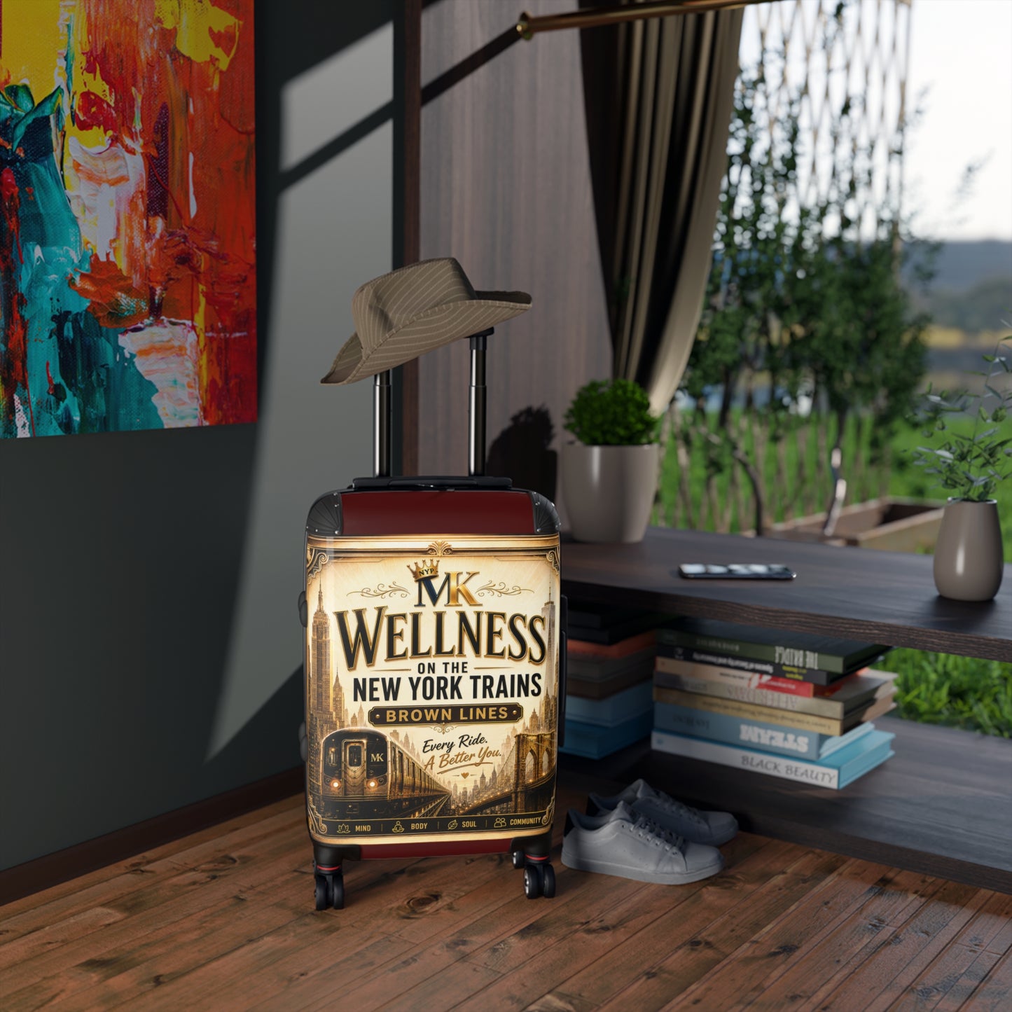 Suitcase - 'MK Wellness on the New York Trains' Vintage Subway Graphic Carry-On