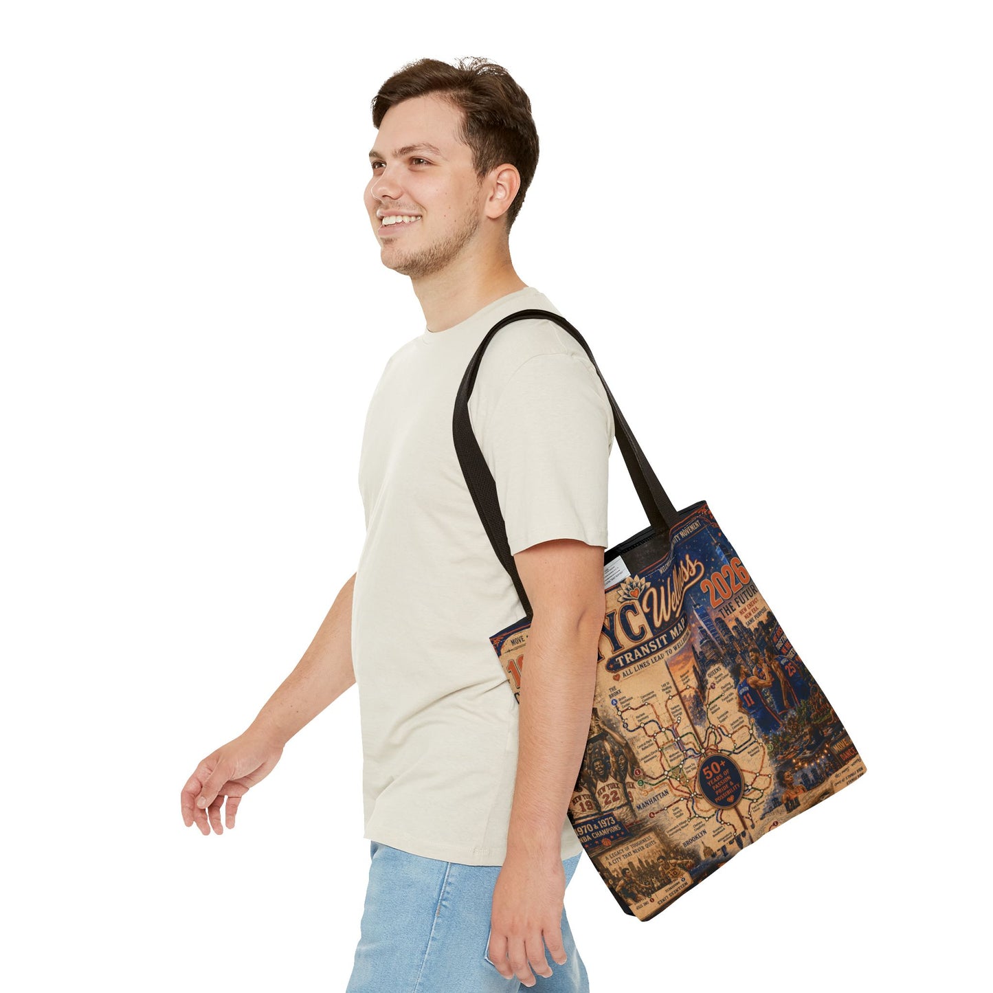 NYC Vintage Transit Map Tote Bag — Retro New York City Map Design