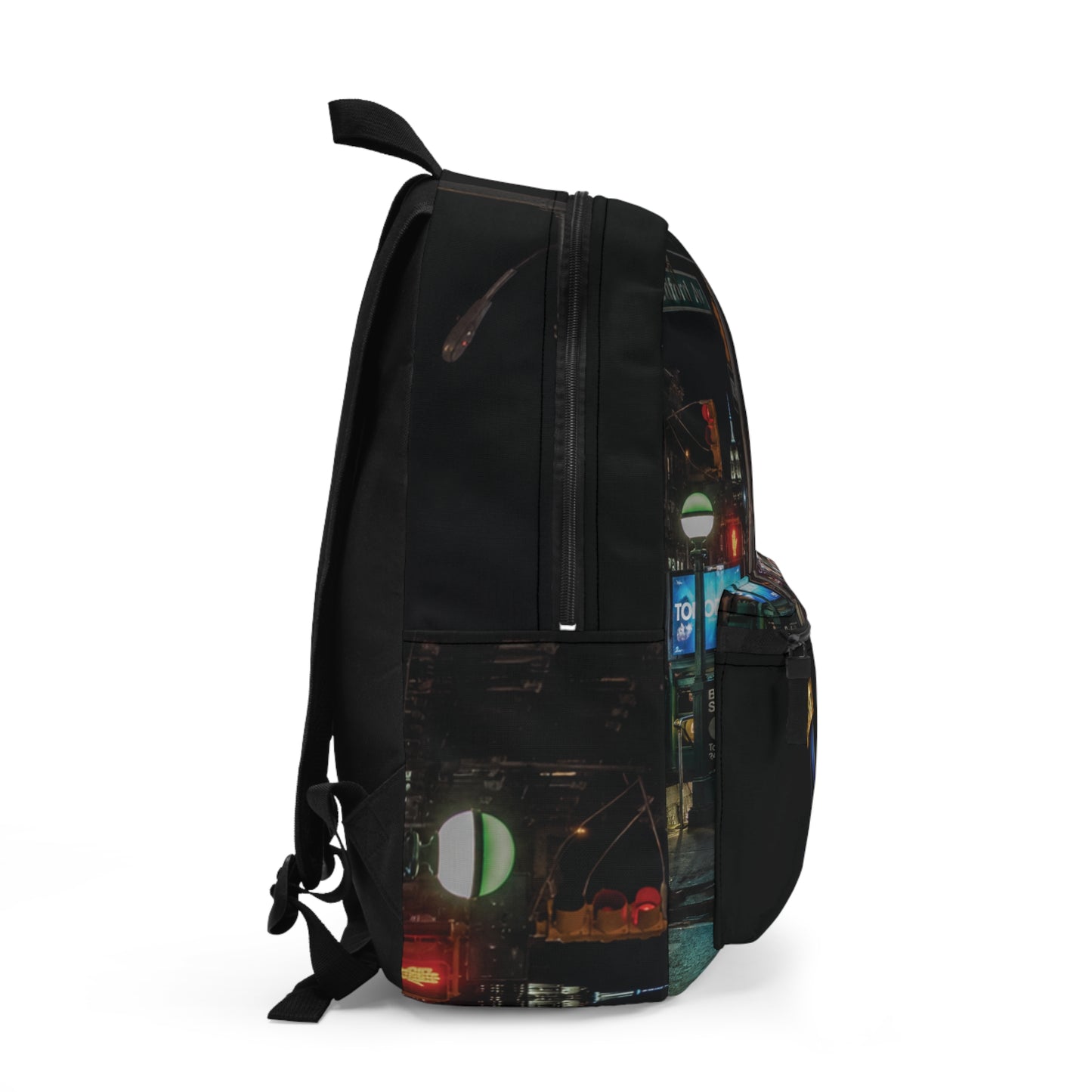 City Nightscape Backpack — Urban Neon Street Scene Bag