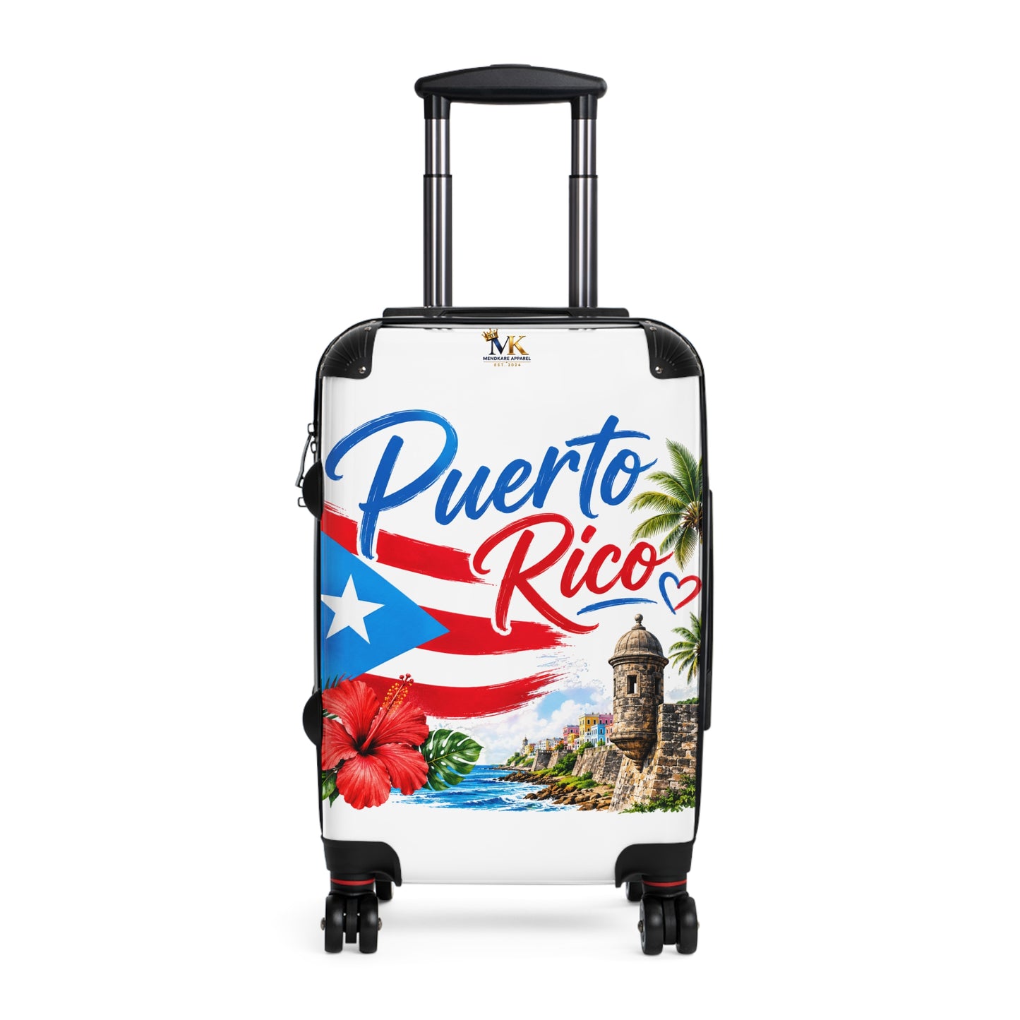 Puerto Rico Carry-On Suitcase – Tropical Flag Design with Hibiscus & Old San Juan