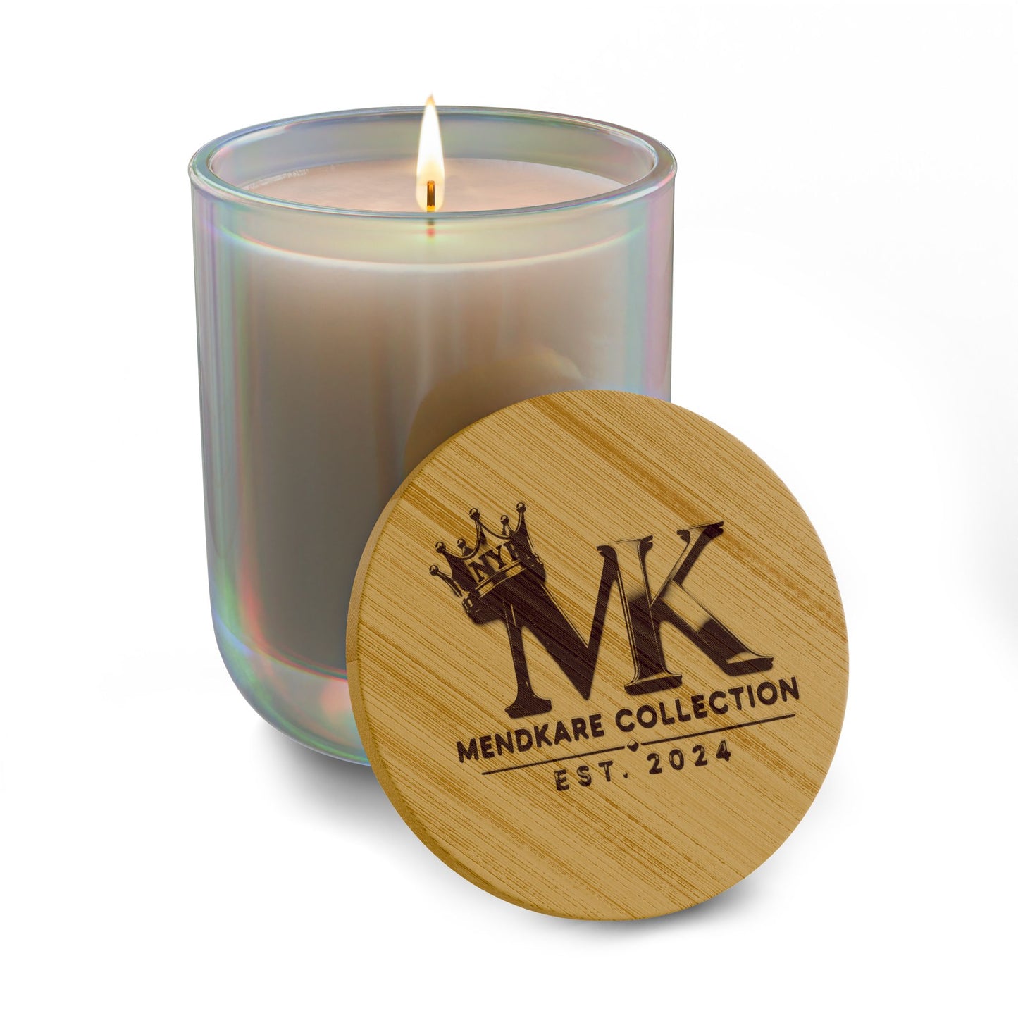 Engraved 14oz Soy Candle — Personalized Bamboo Lid (Scented)