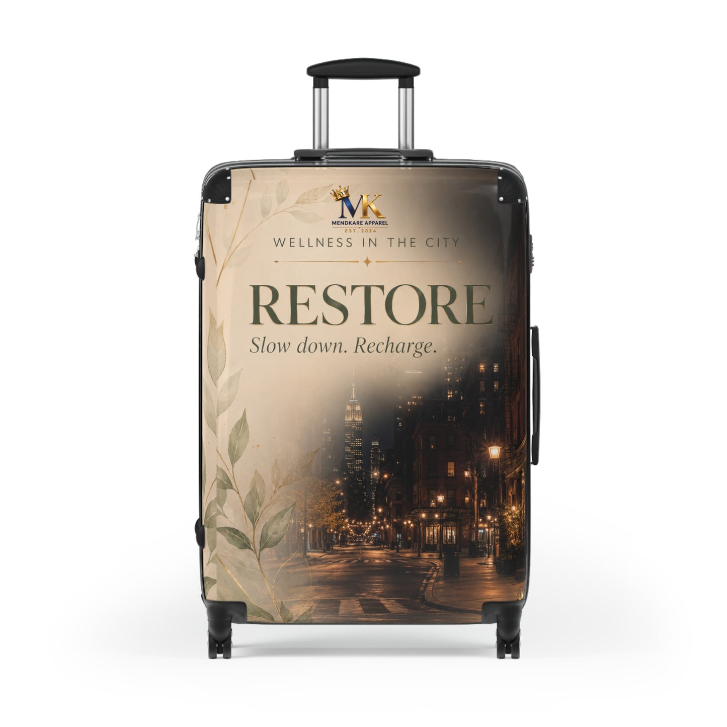 RESTORE Travel Suitcase – Wellness in the City Carry-On ("Slow down. Recharge.")