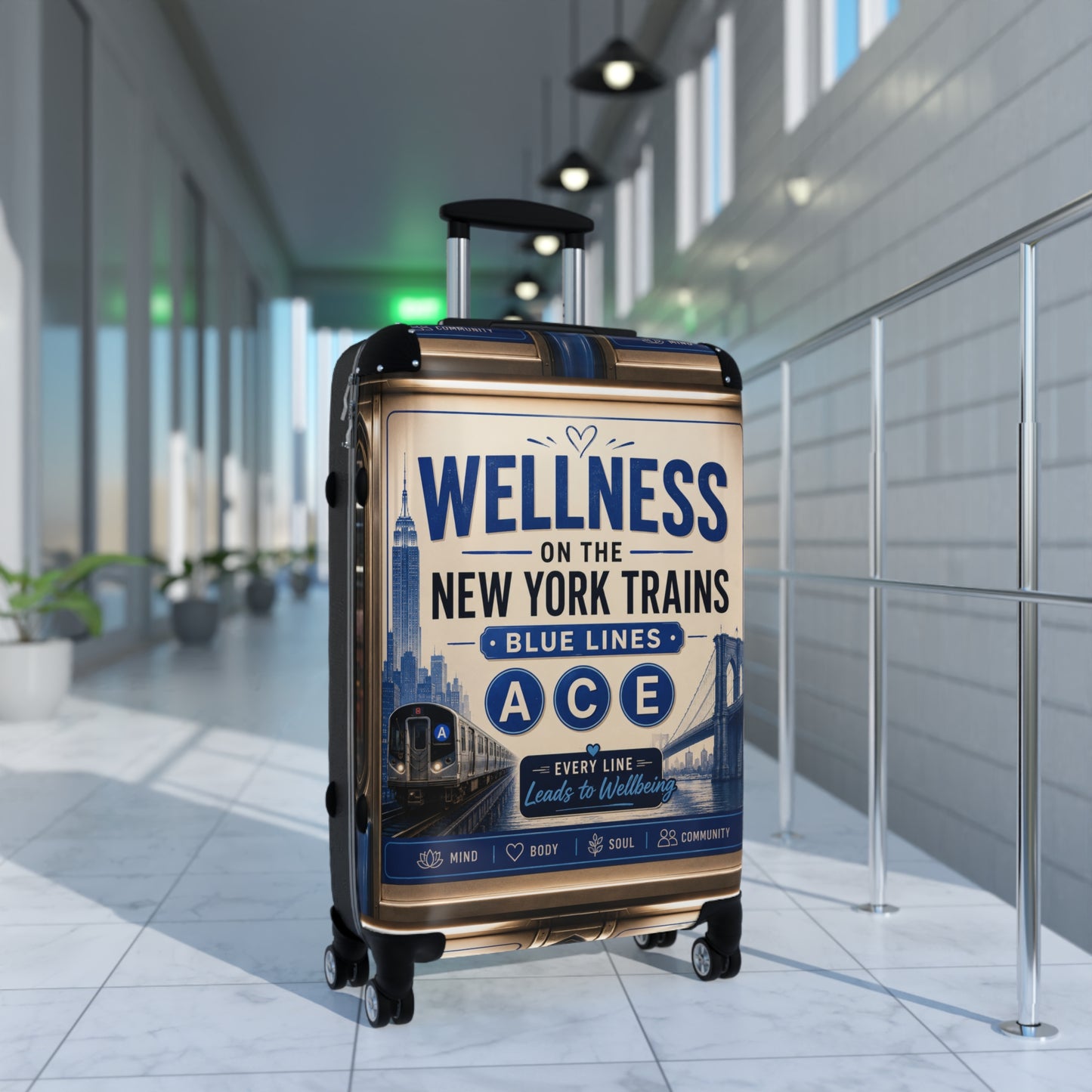 Suitcase — "Wellness on the New York Trains" Carry-On Luggage