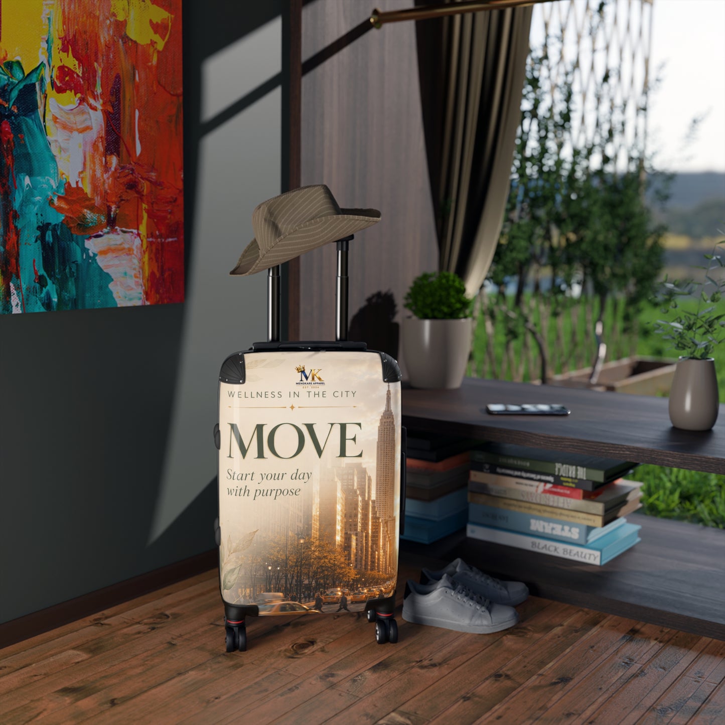 MOVE Motivational Carry-On Suitcase — 'Start Your Day With Purpose' Travel Luggage