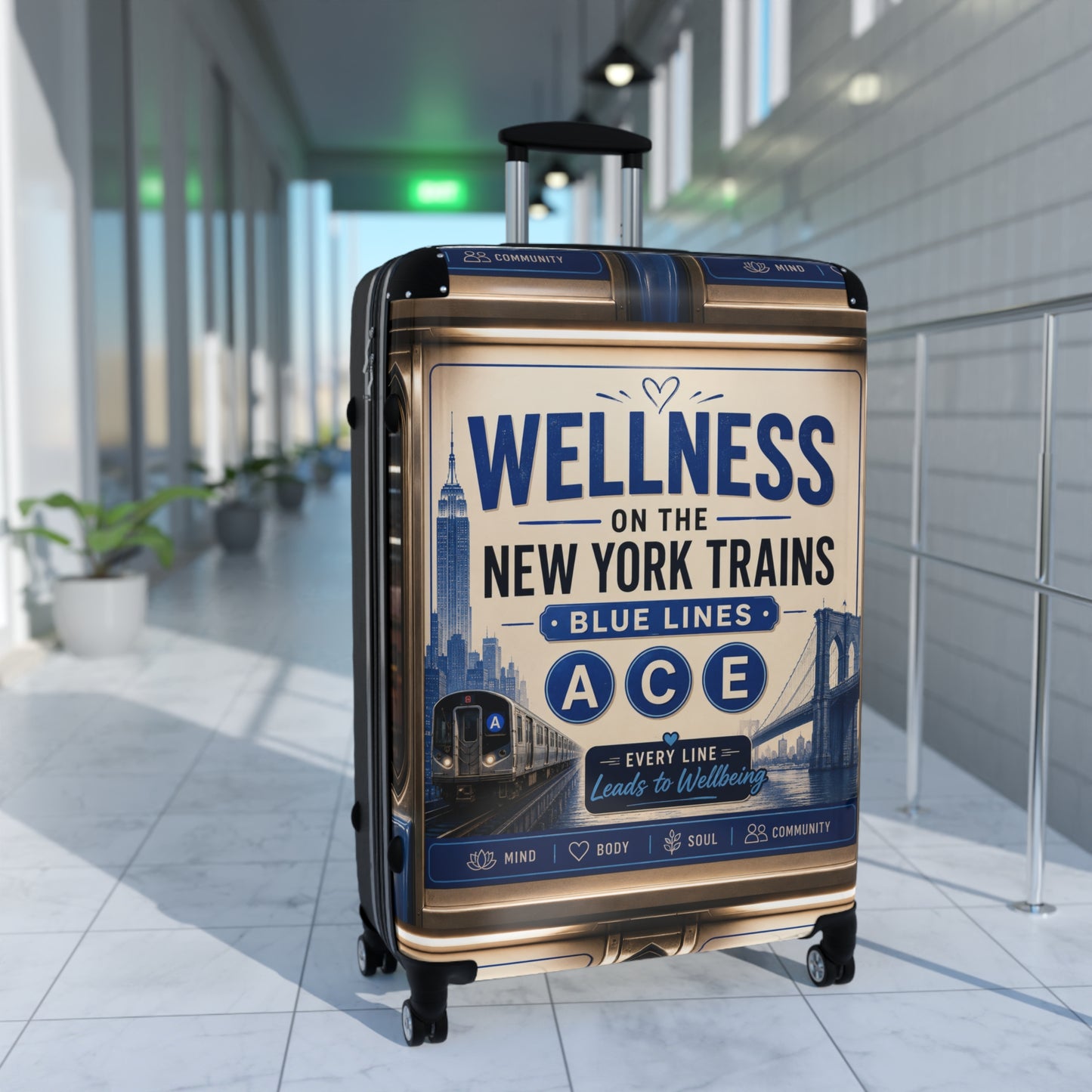 Suitcase — "Wellness on the New York Trains" Carry-On Luggage