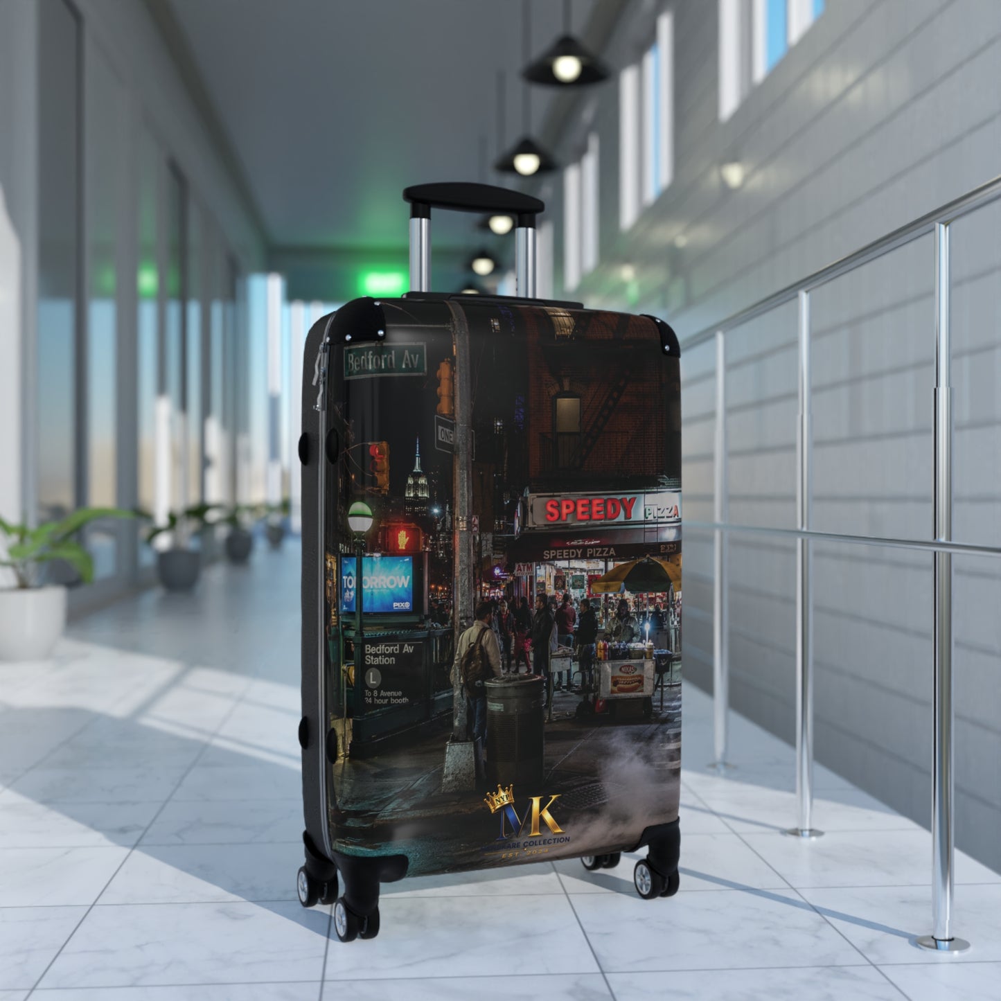 Urban Night Street Photo Suitcase – Cityscape Travel Luggage