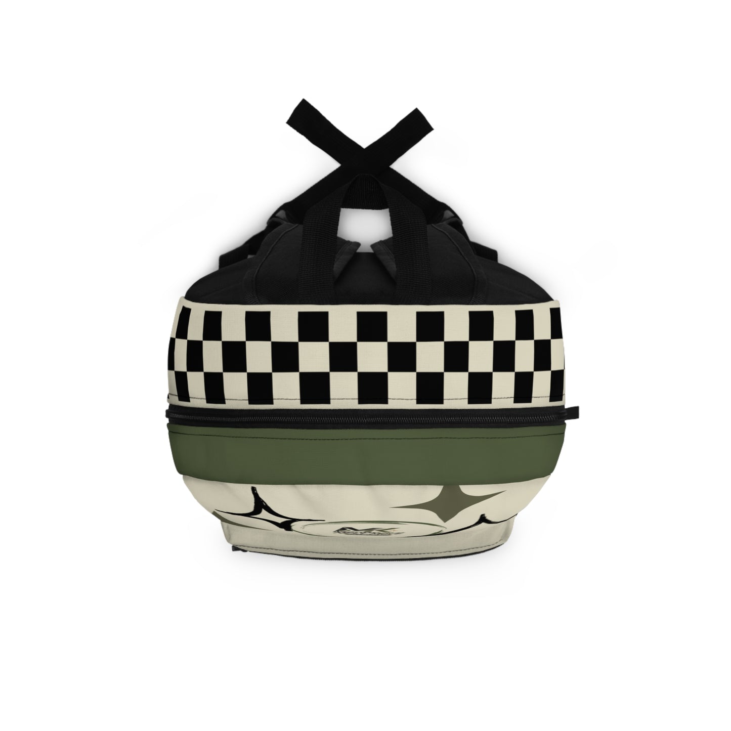 Retro Olive Checkerboard & Sparkle Backpack